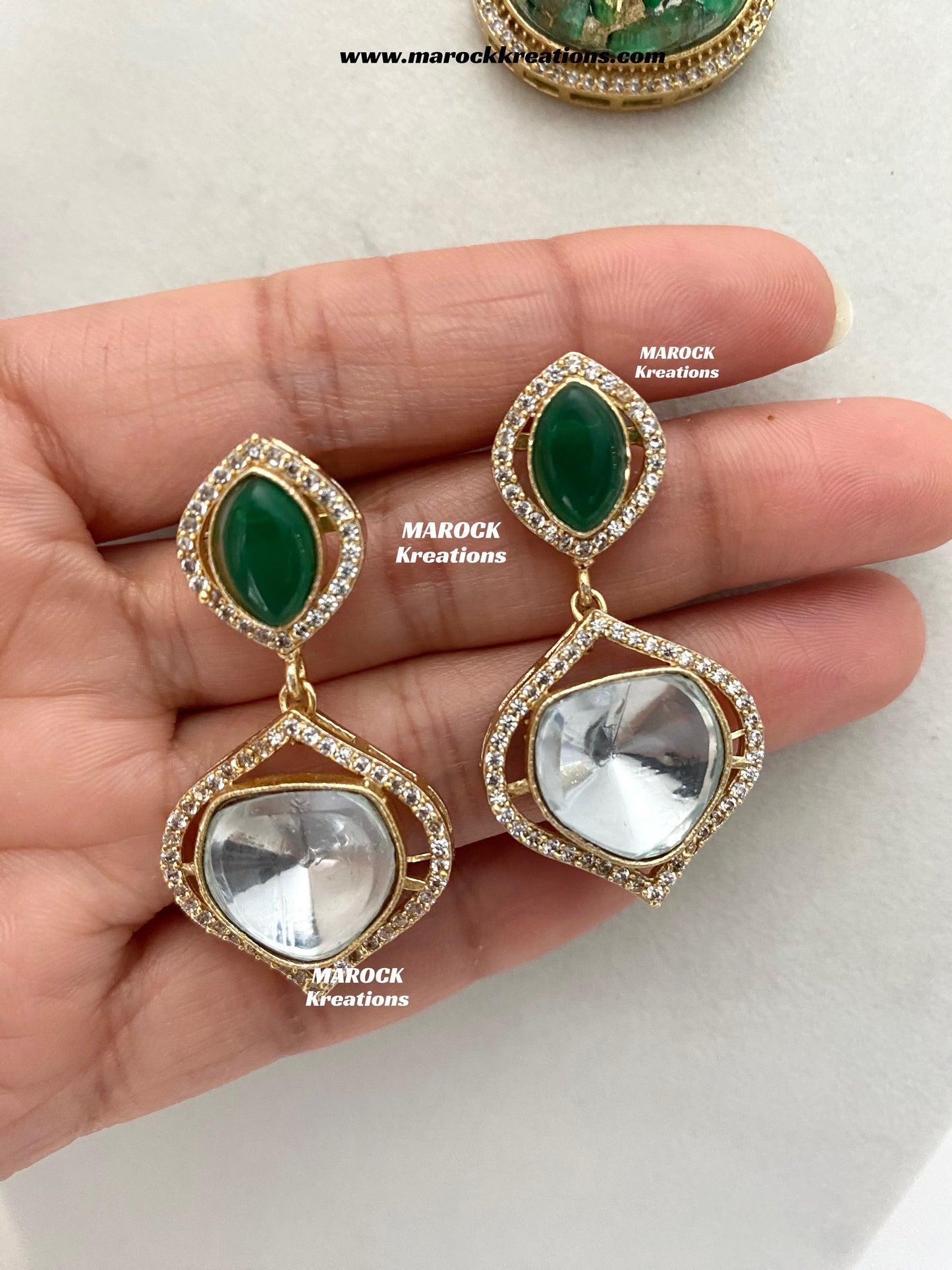 Kalpana Premium Quality Moissanite Kundan and doublet stone Statement Choker set
