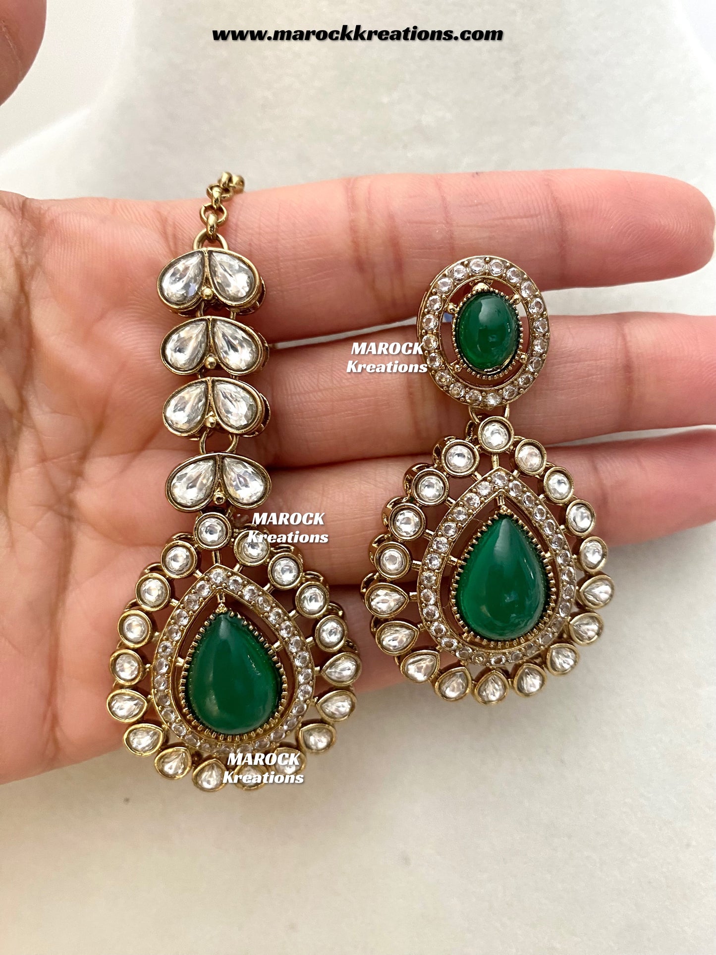 Zafina Premium Quality Moissanite Kundan Statement Choker/Necklace set