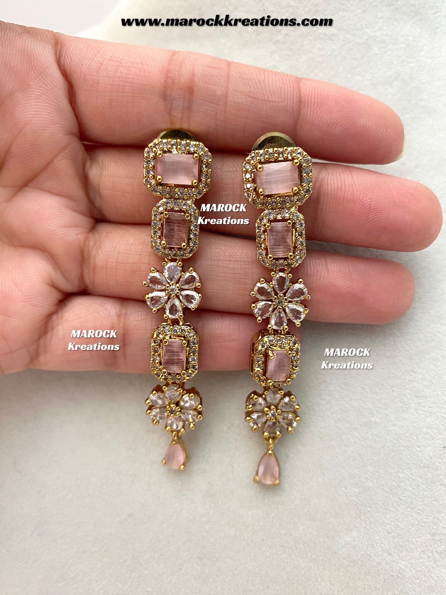 Sineka Antique Gold American Diamond double layer Statement Necklace set