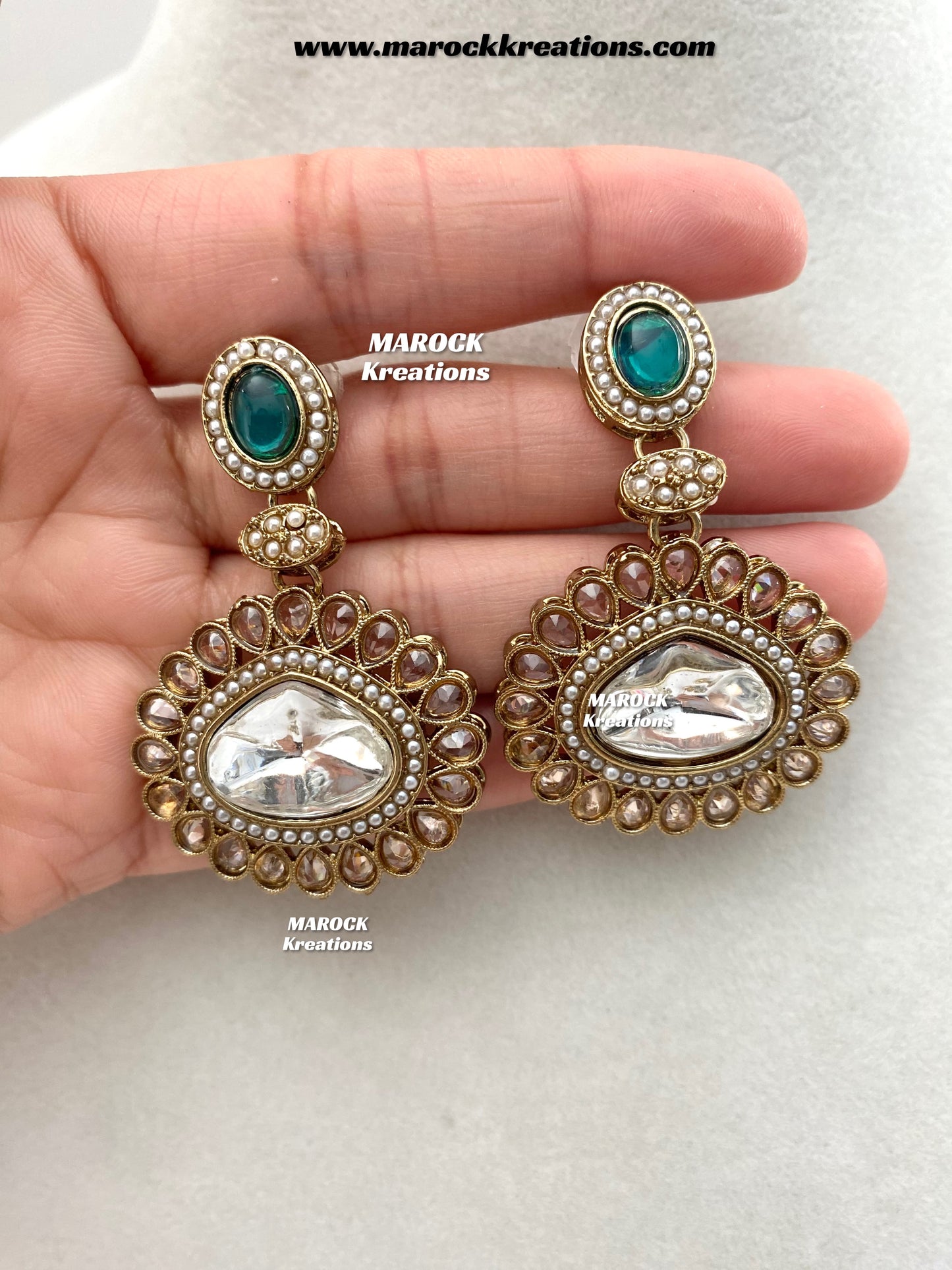Nadira Kundan Polki double layer Necklace set