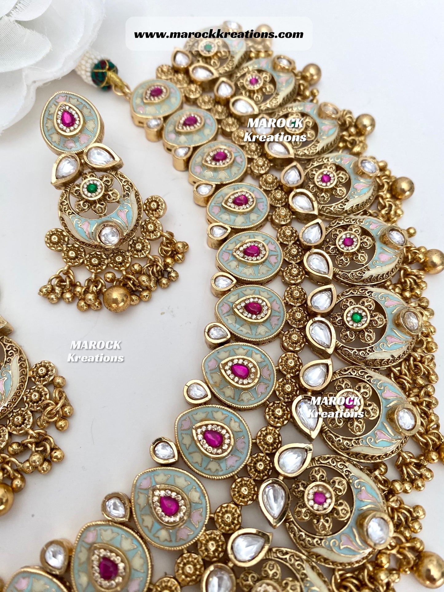 Tyani Inspired Premium Quality gold plated Kundan exclusive Necklace set