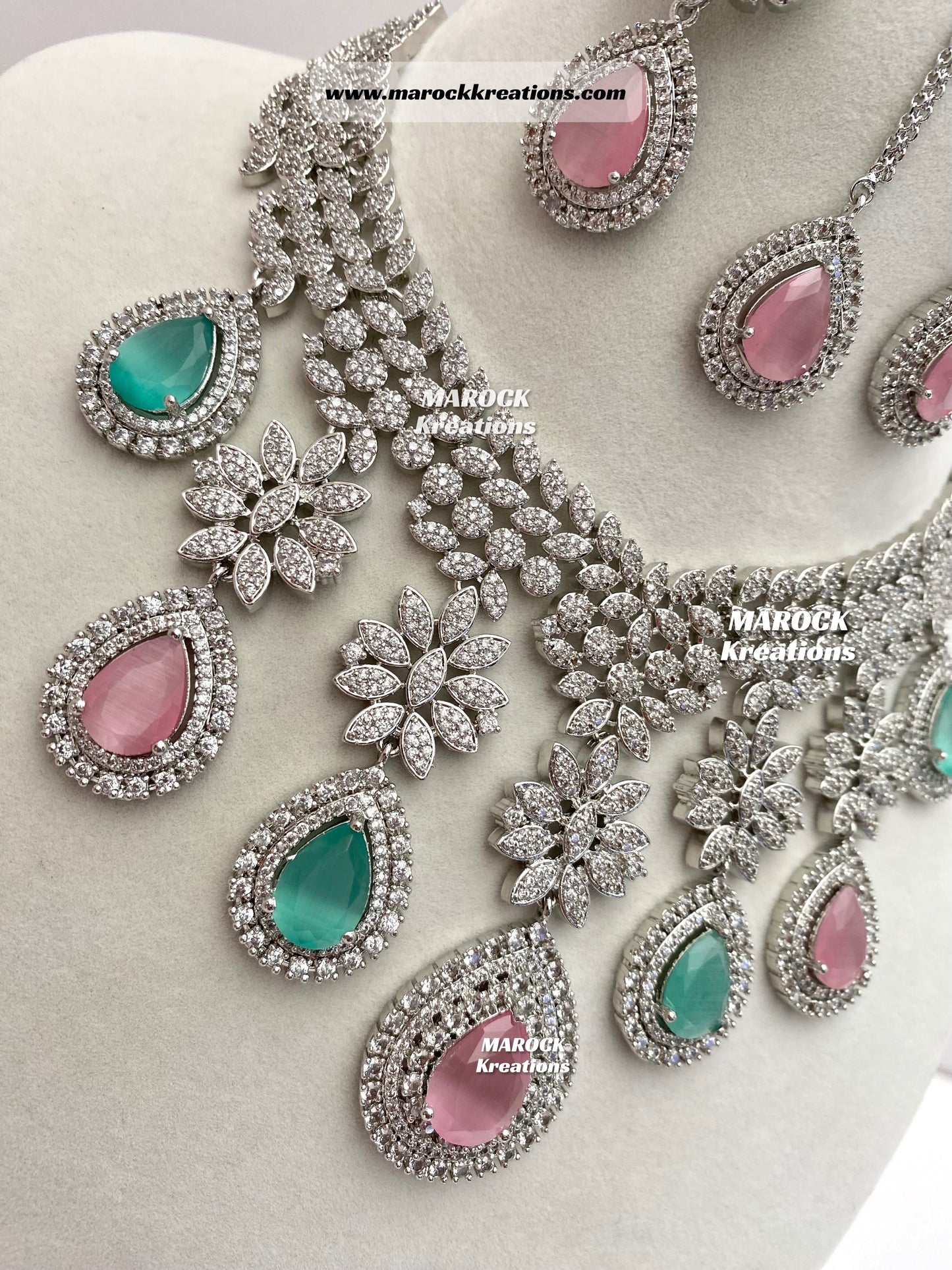 American Diamond Statement Necklace set