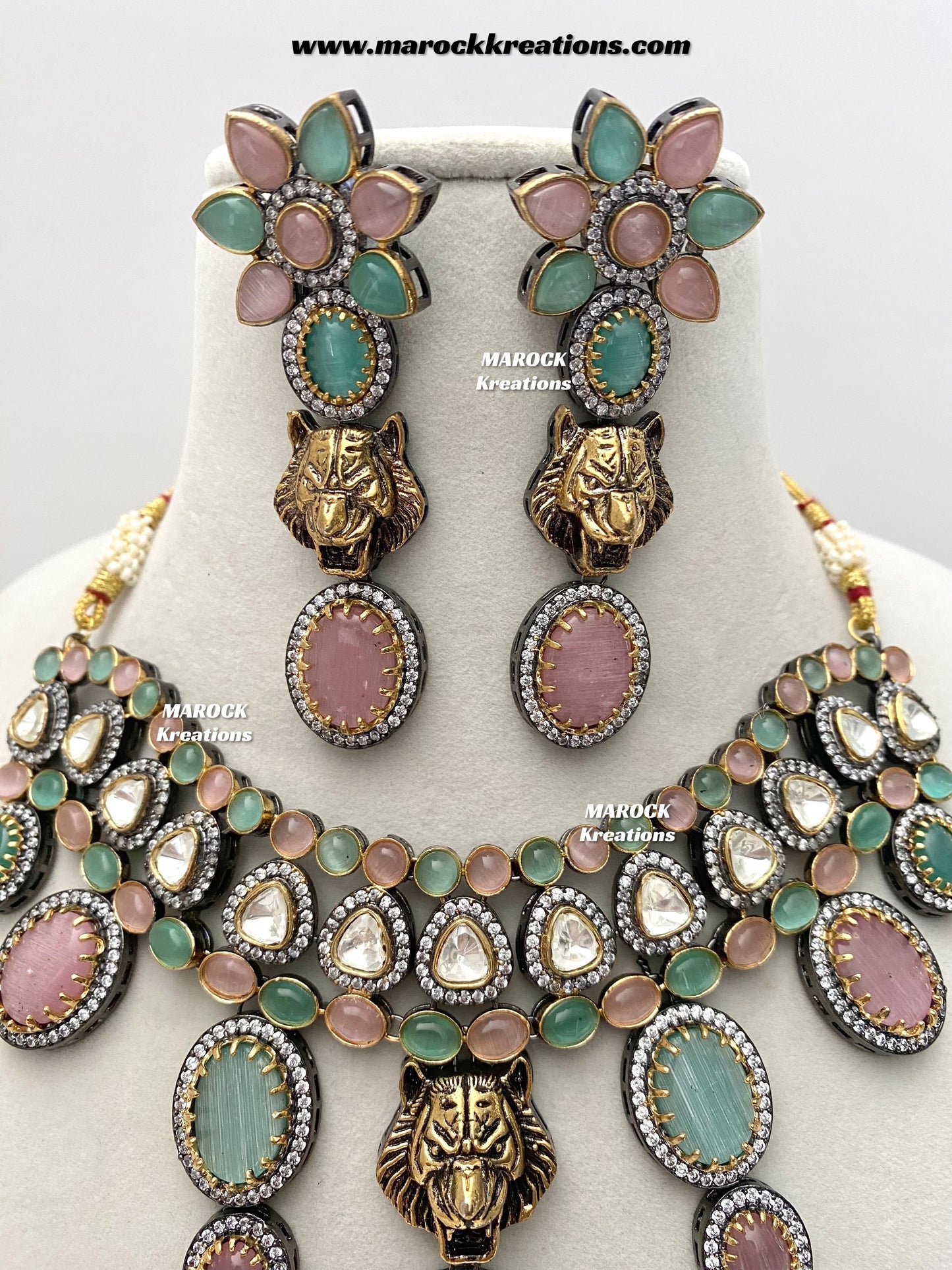 Sabeen Sabyasachi inspired Victorian Kundan Statement necklace set
