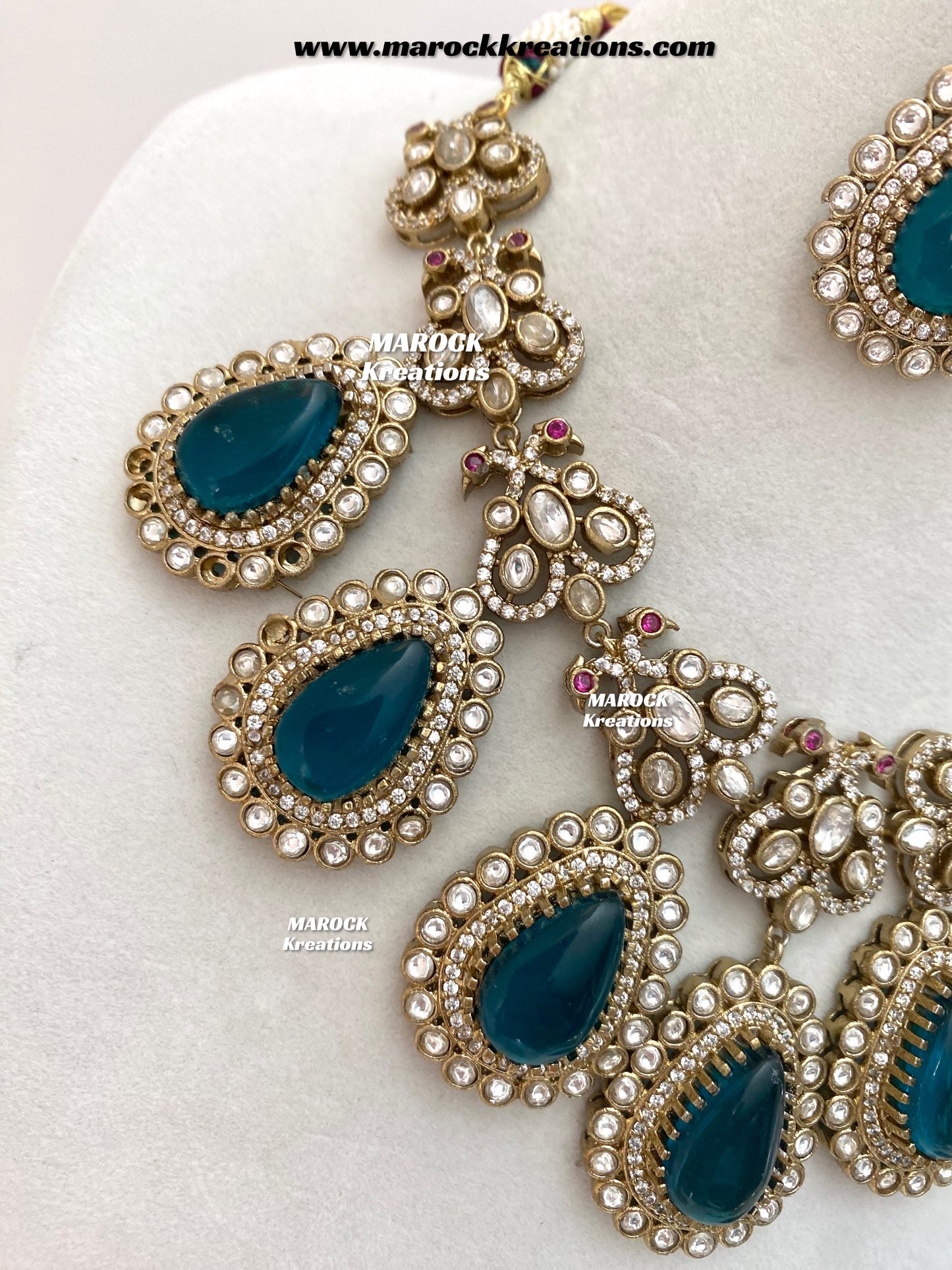Roselina Sabyasachi inspired Premium Quality Moissanite Kundan Statement Necklace set