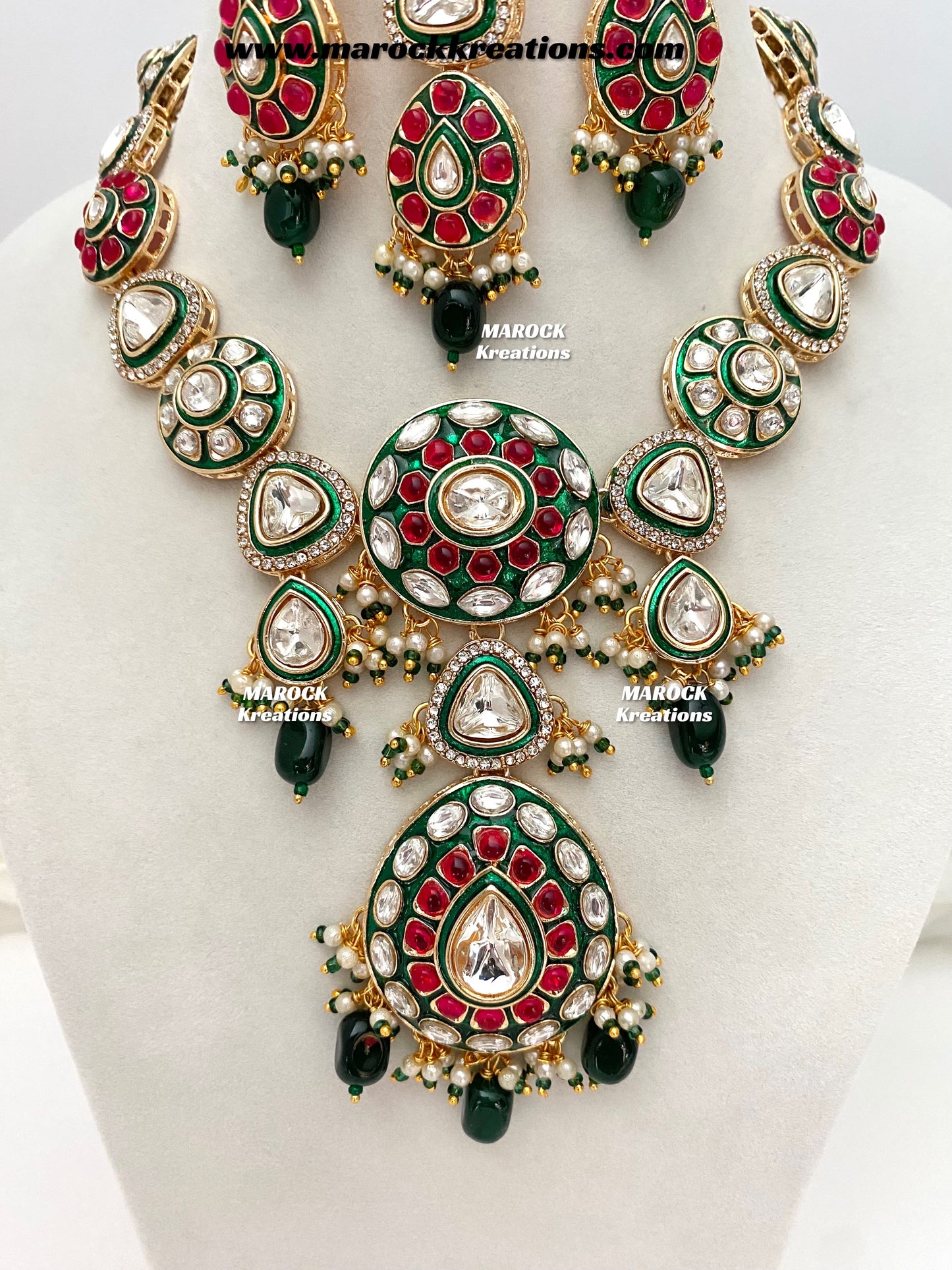 Garima Premium Quality uncut Kundan Statement Necklace set