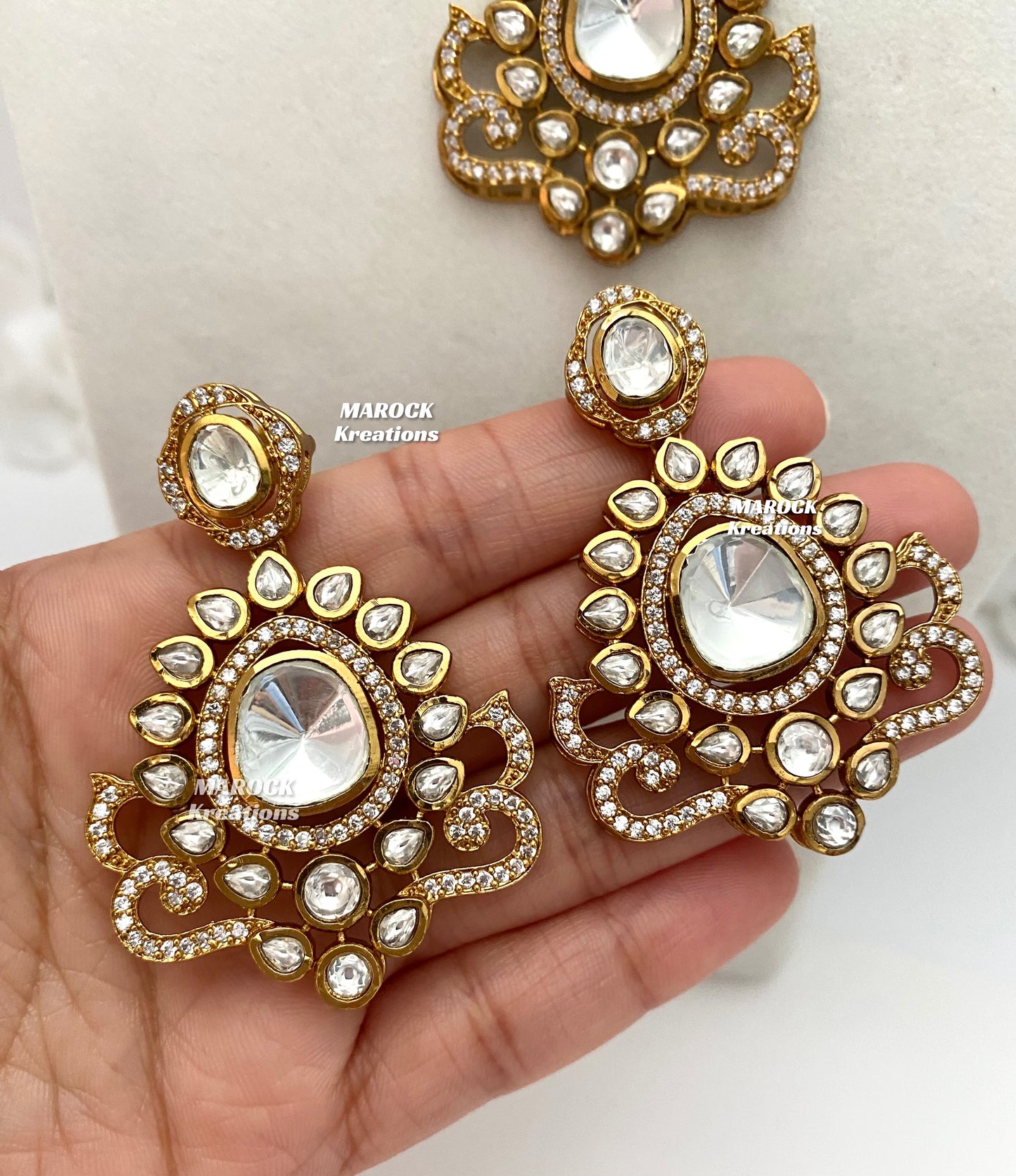 Rudra Premium Quality Moissanite Kundan Necklace set