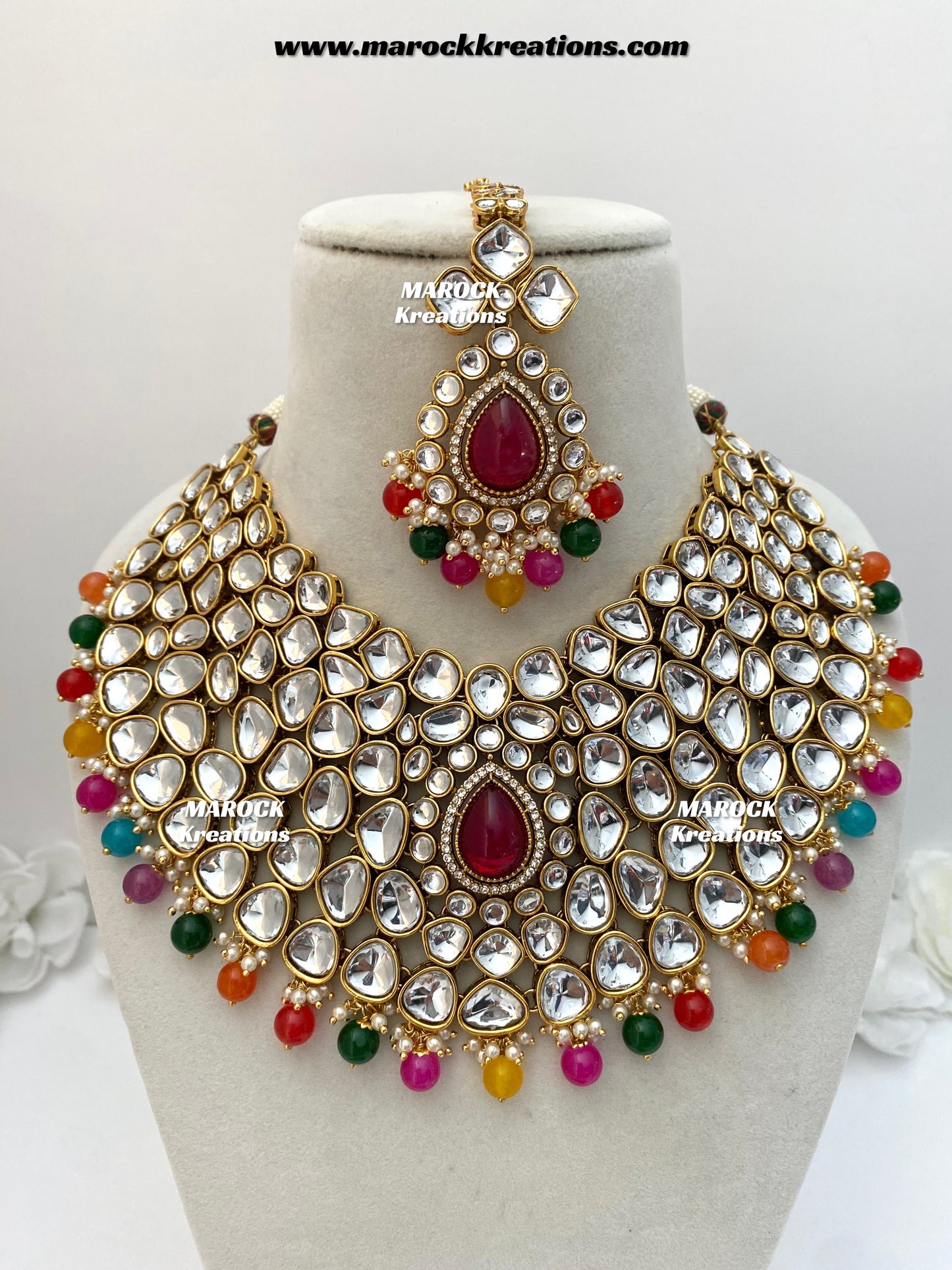 Ruhi Premium Quality Statement Kundan Necklace/Bridal set