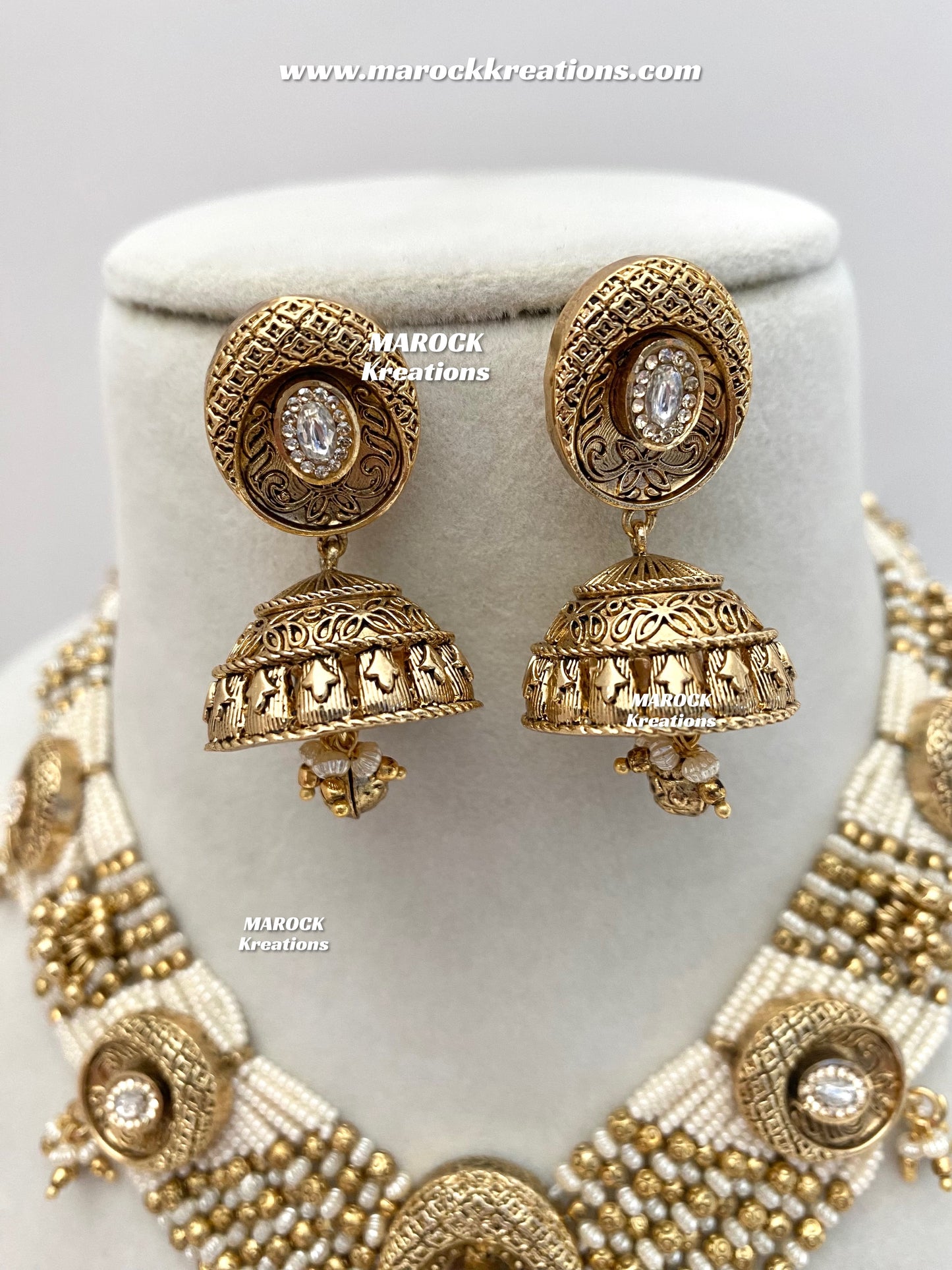 Arifa Premium Quality Gold Plated Rajwadi Necklace set