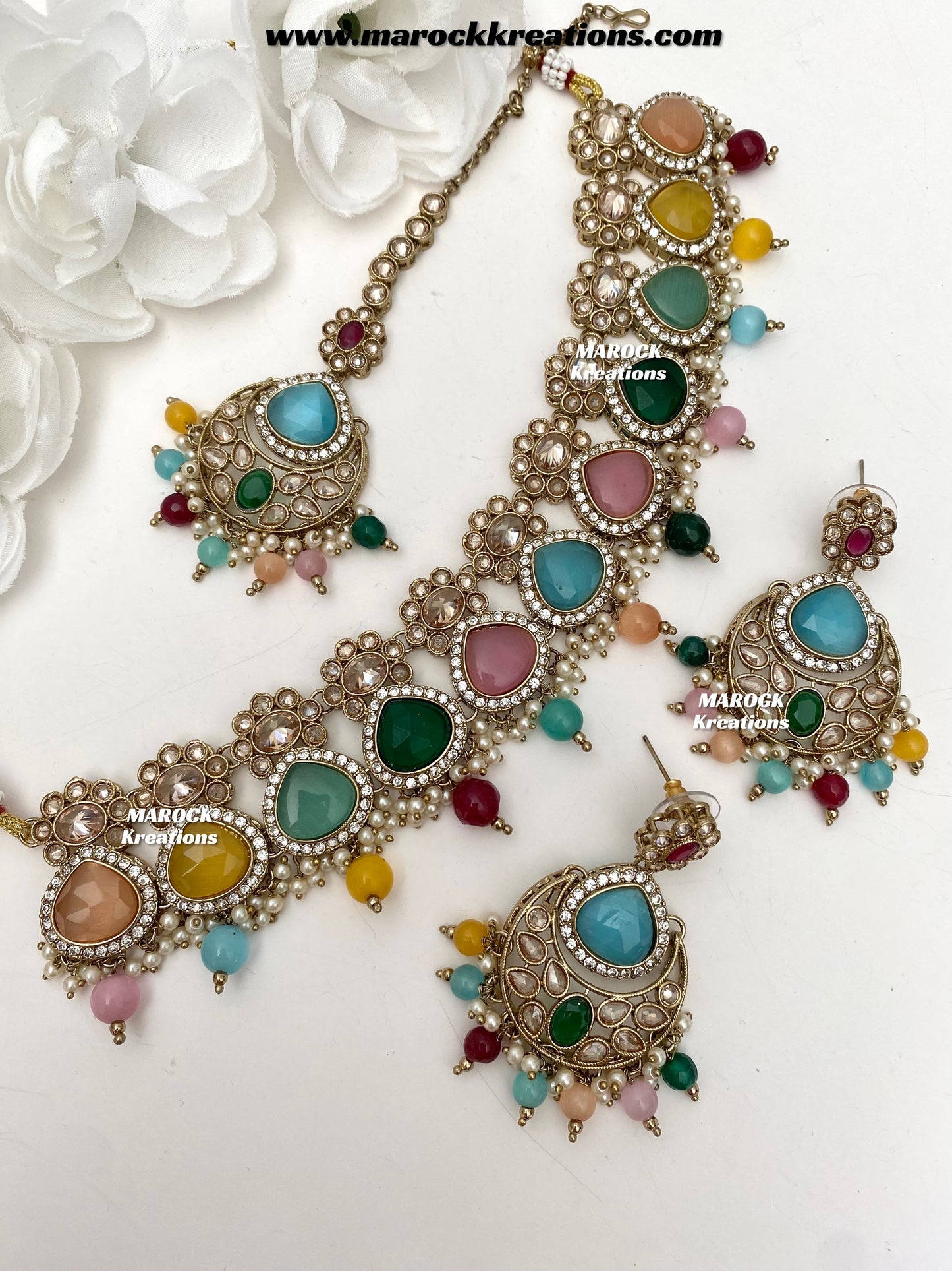 Kinjal Premium Quality Polki and Monalisa Statement Choker set