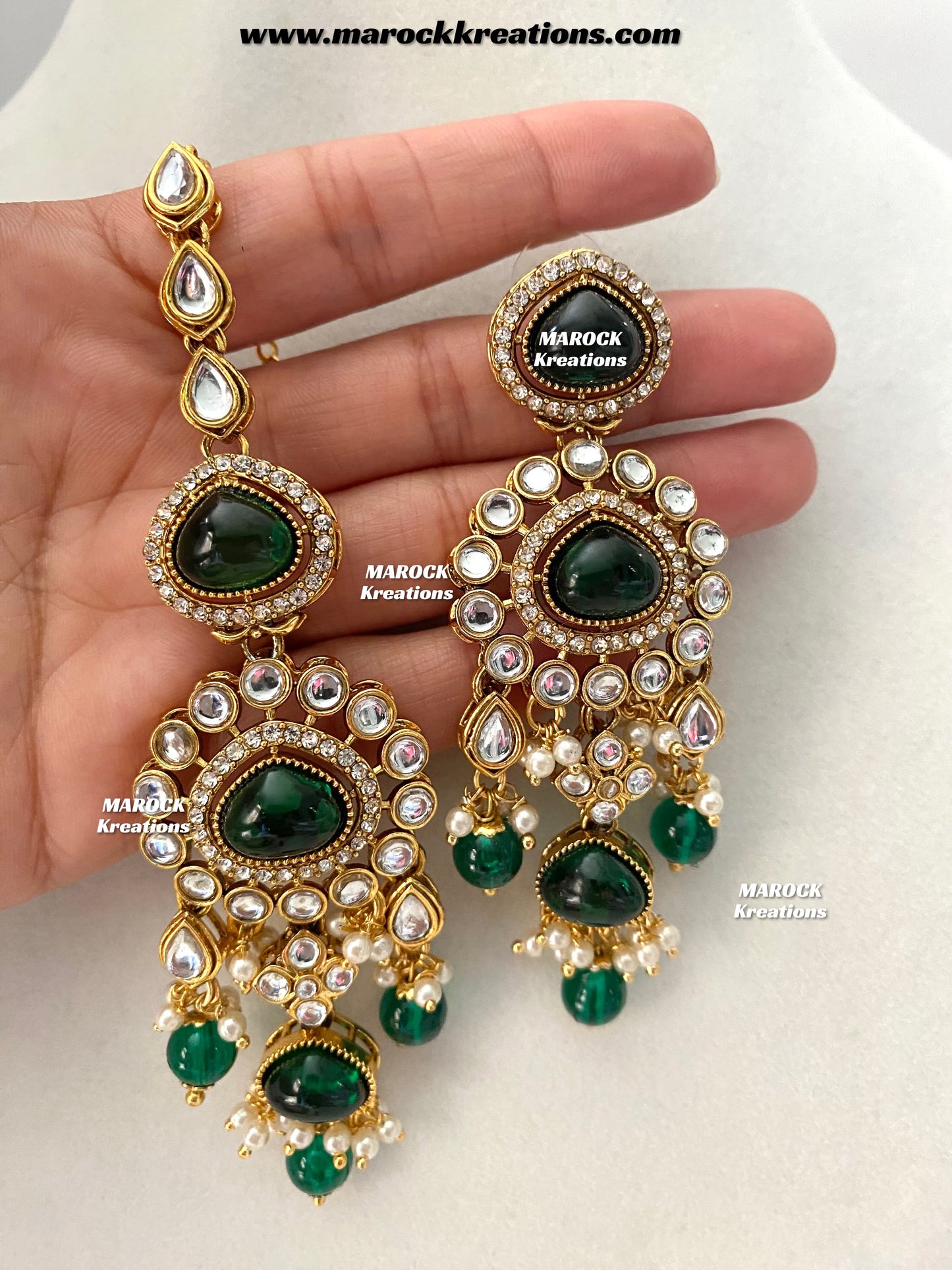 Harsha Premium Quality Kundan and Monalisa stone Statement Necklace set