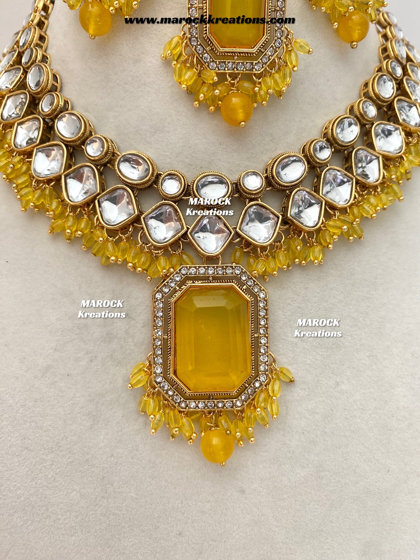 Shabnam Premium Quality Kundan Statement Necklace set