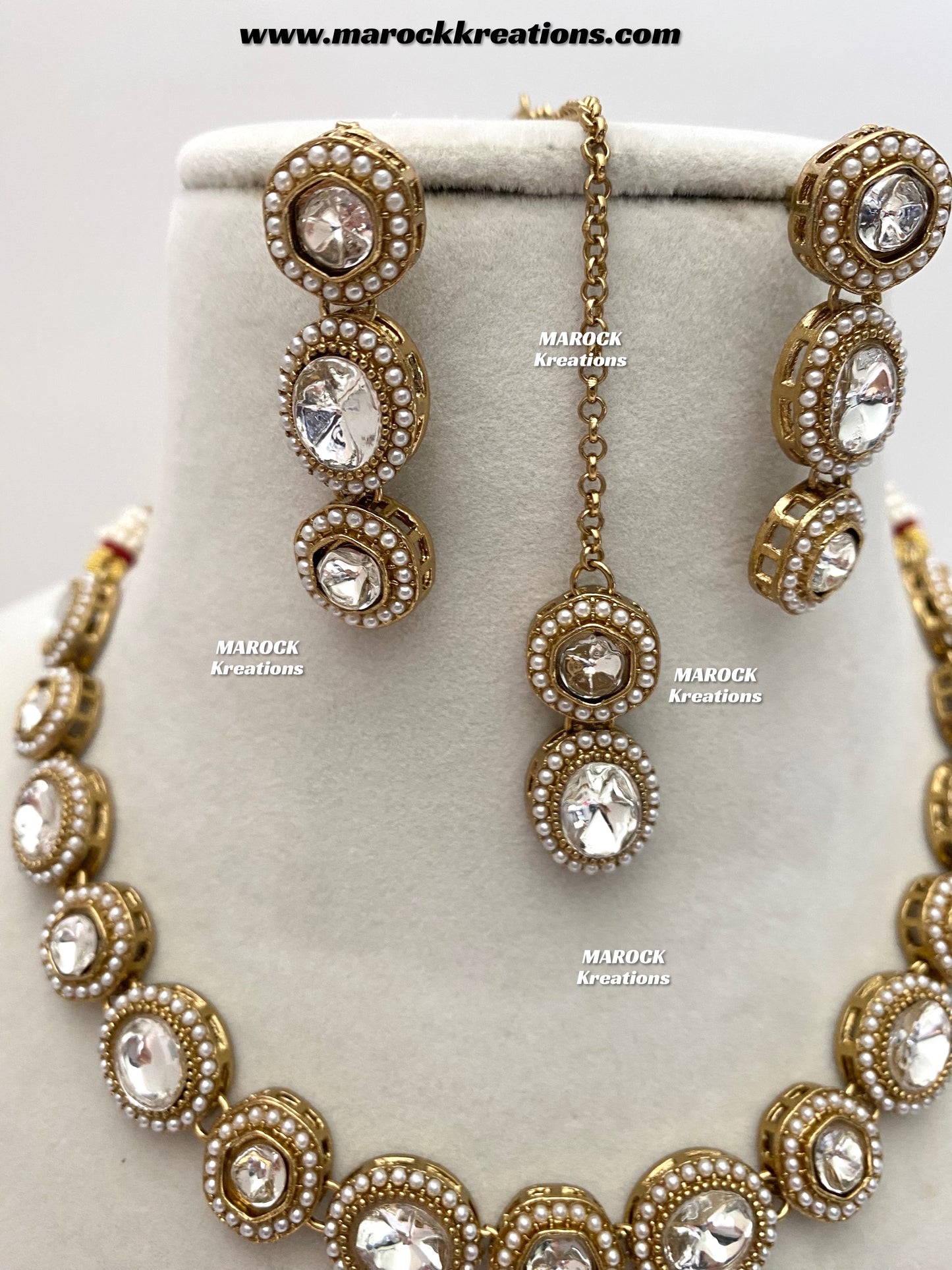 Aditi Premium Quality Kundan Single line necklace set