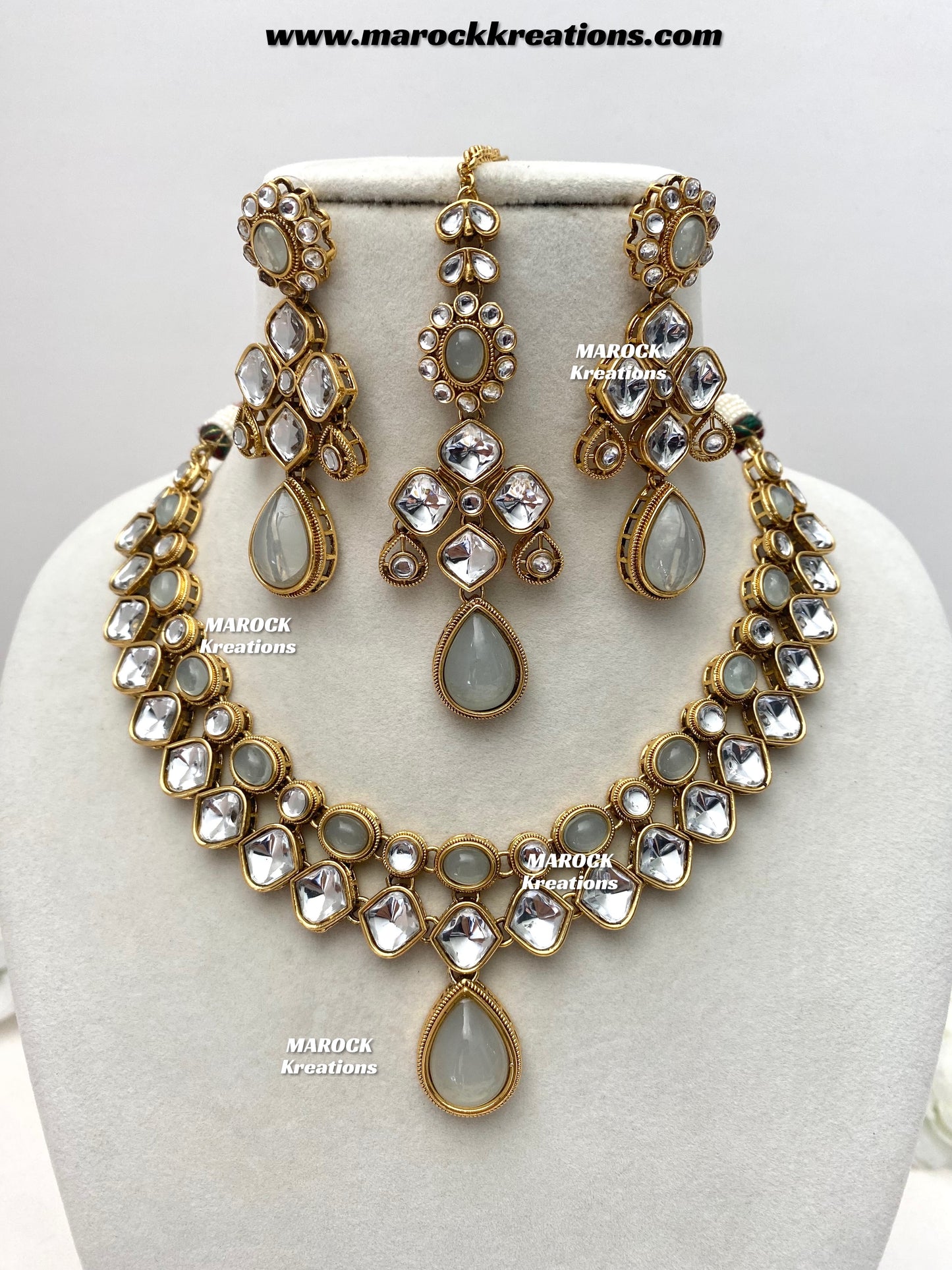 Romana Premium Quality Kundan Statement Necklace set