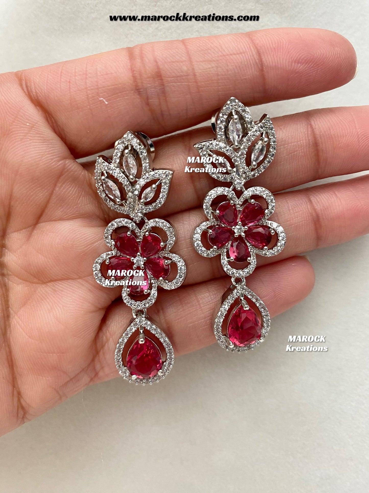 Sibani Silver American Diamond Necklace set