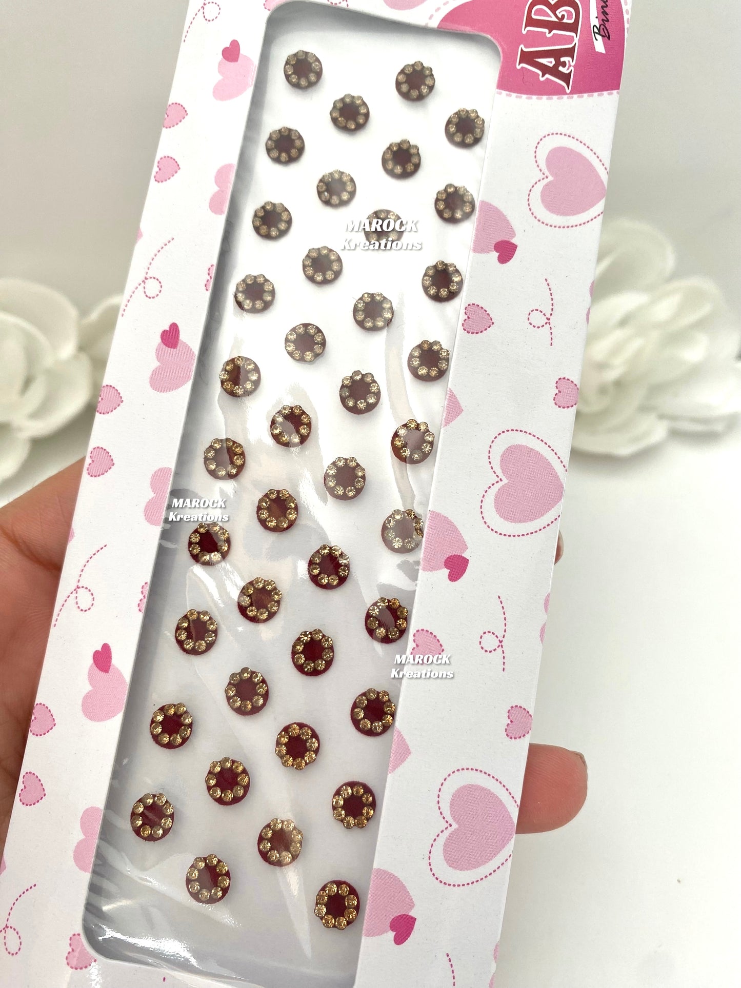 Round Bindi card with stones border/Kumkum sticker