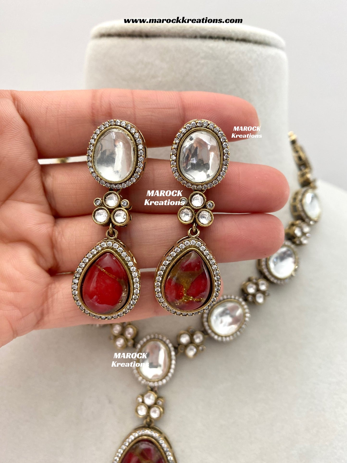 Sanjida Tyani inspired Victorian Kundan Statement Necklace set