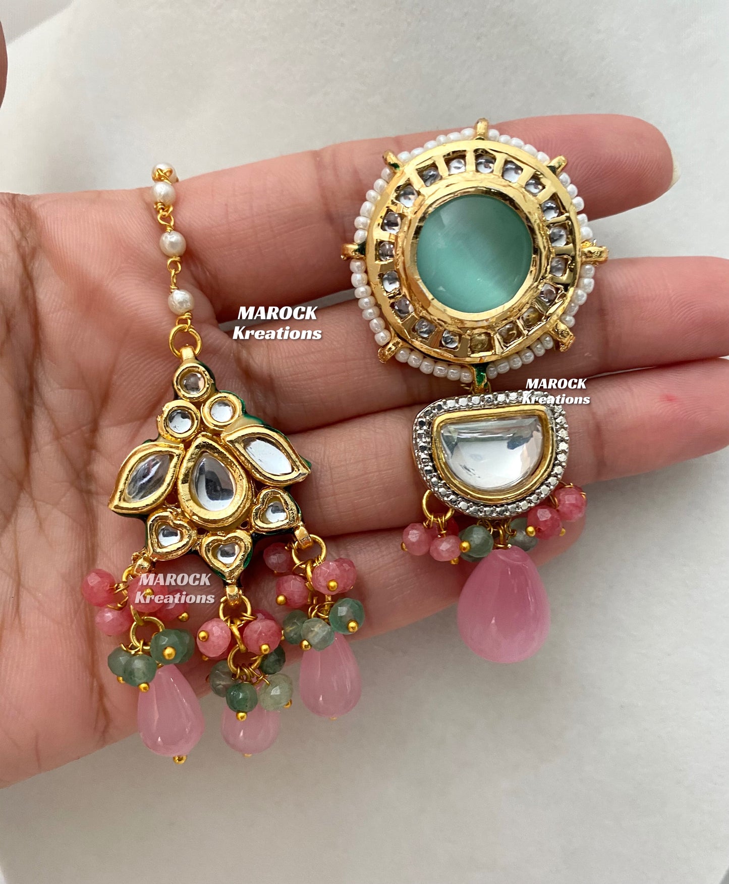 Nia Premium Quality uncut Kundan Meenakari Statement Choker set