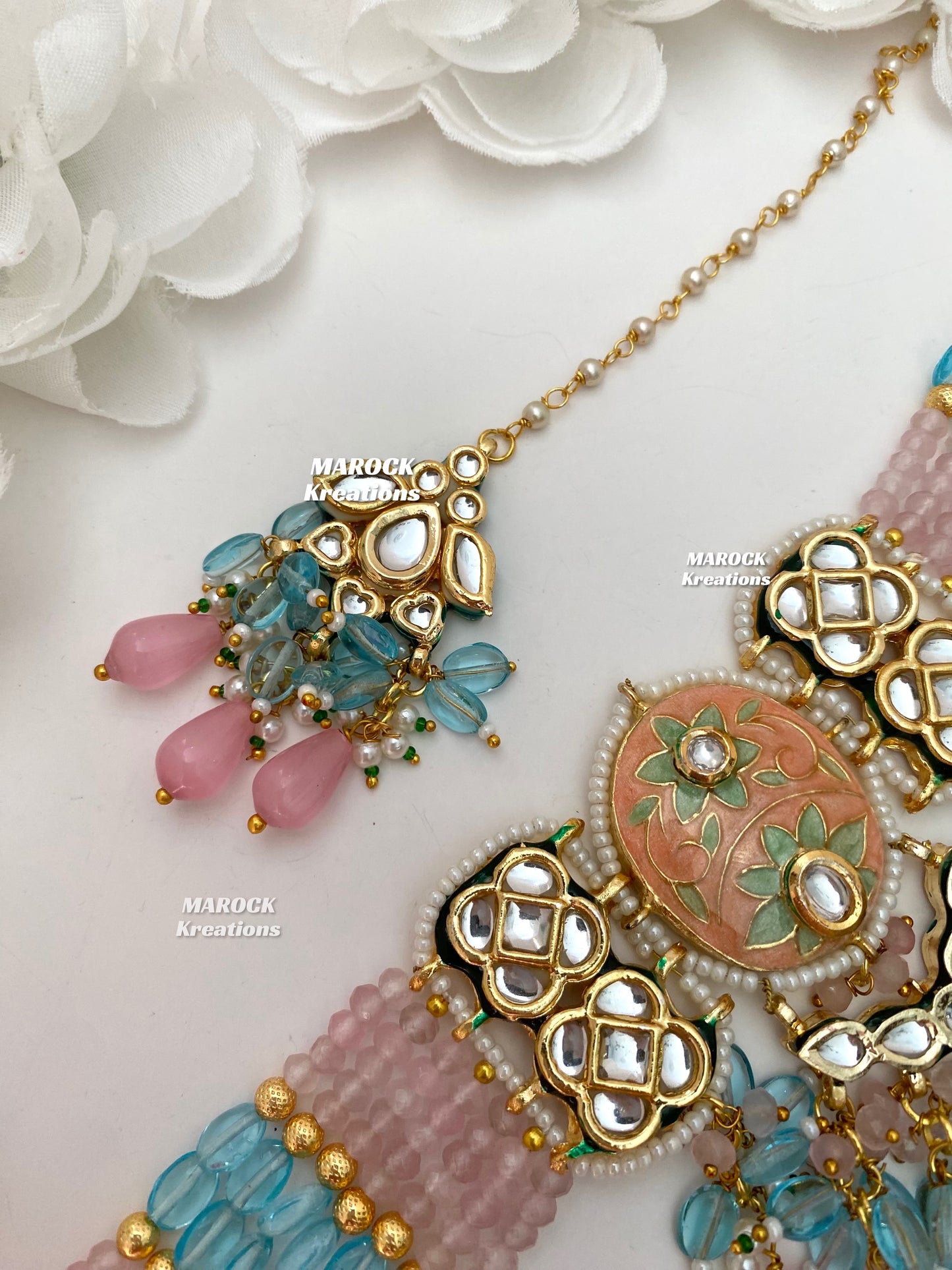 Brinda Premium Quality Kundan Meenakari Statement Choker set