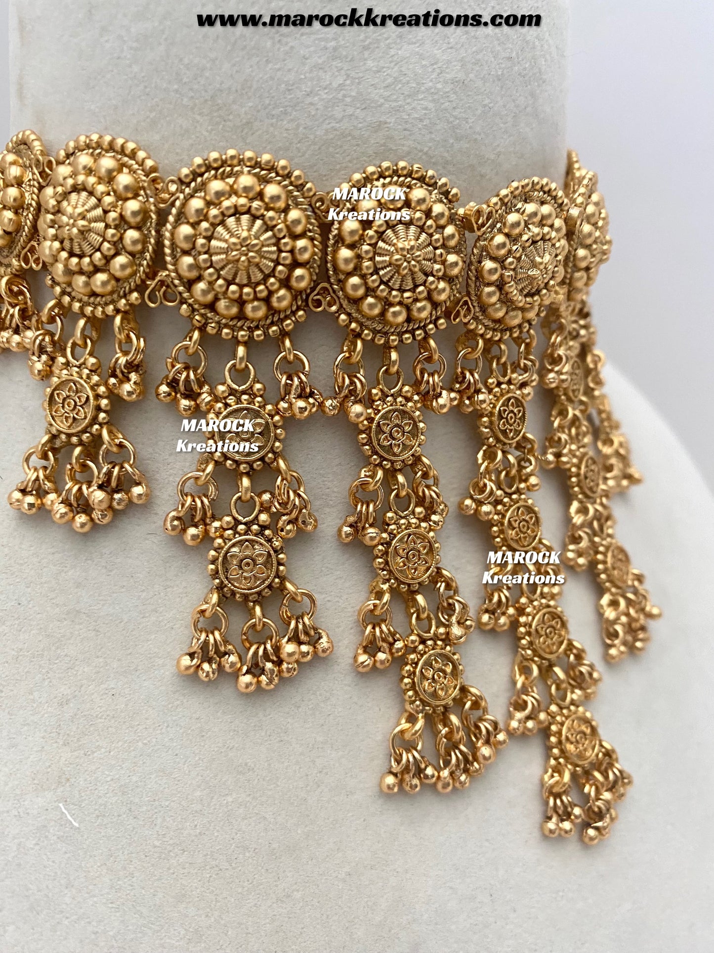 Noreen Premium Quality Gold Plated statement waterfall choker set