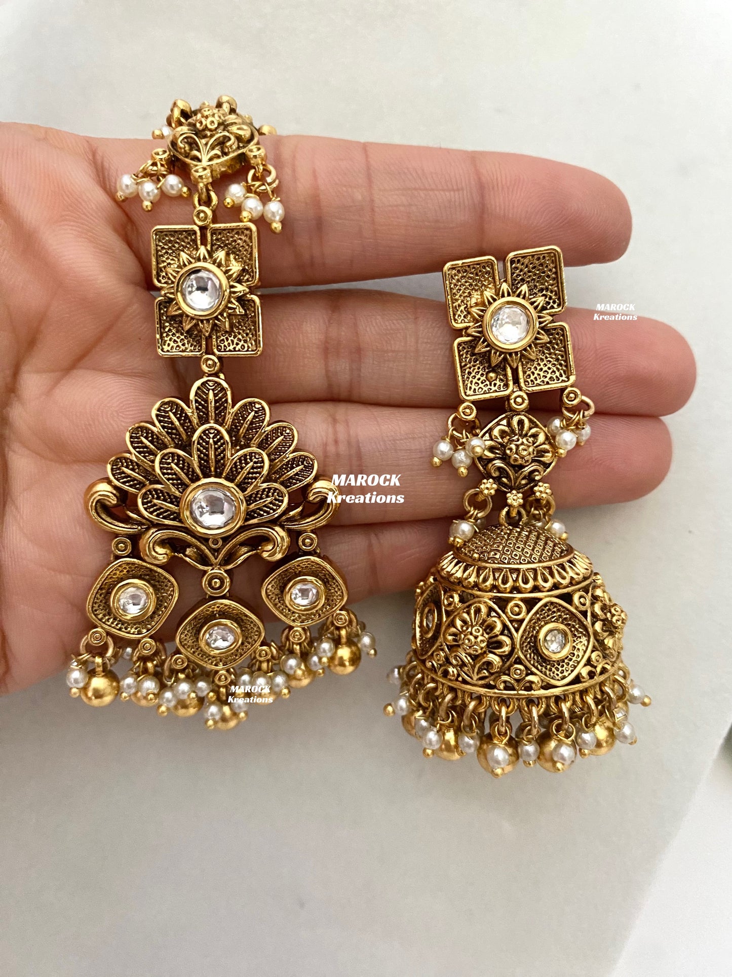 Areesha Premium Quality Gold plated Kundan Necklace set