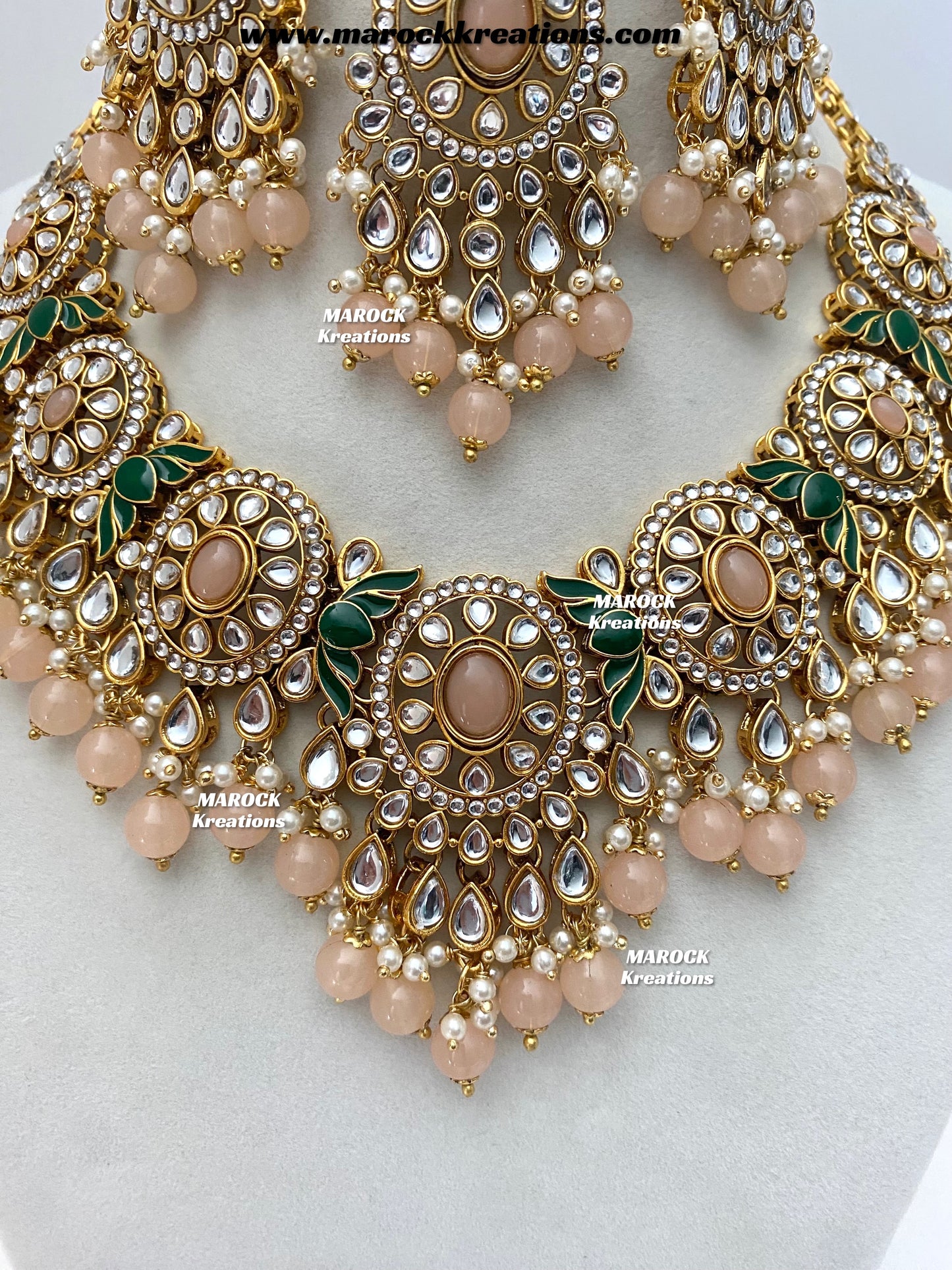Iqra Premium Quality Kundan Meenakari Statement Necklace set