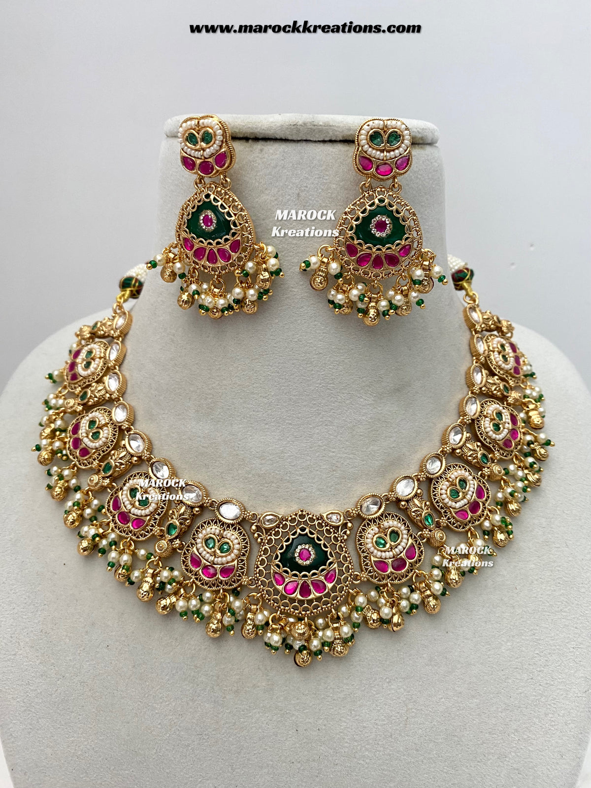 Rupal Premium Quality exclusive Gold Plated heritage necklace set