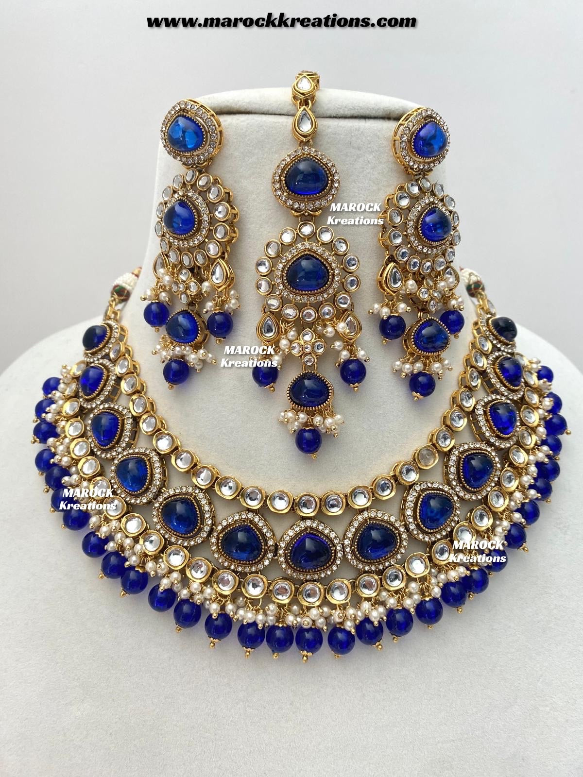 Harsha Premium Quality Kundan and Monalisa stone Statement Necklace set