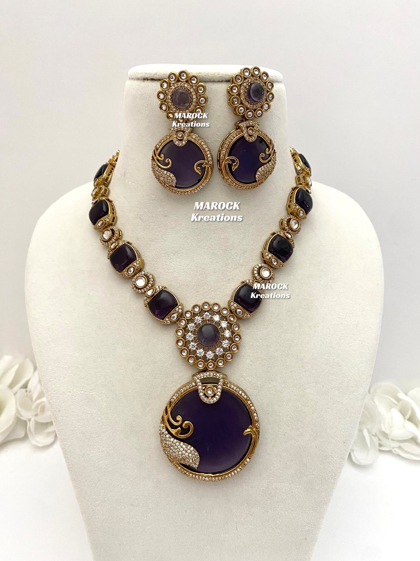 Haniya Sabyasachi inspired Premium Quality Moissanite Kundan Statement Necklace set