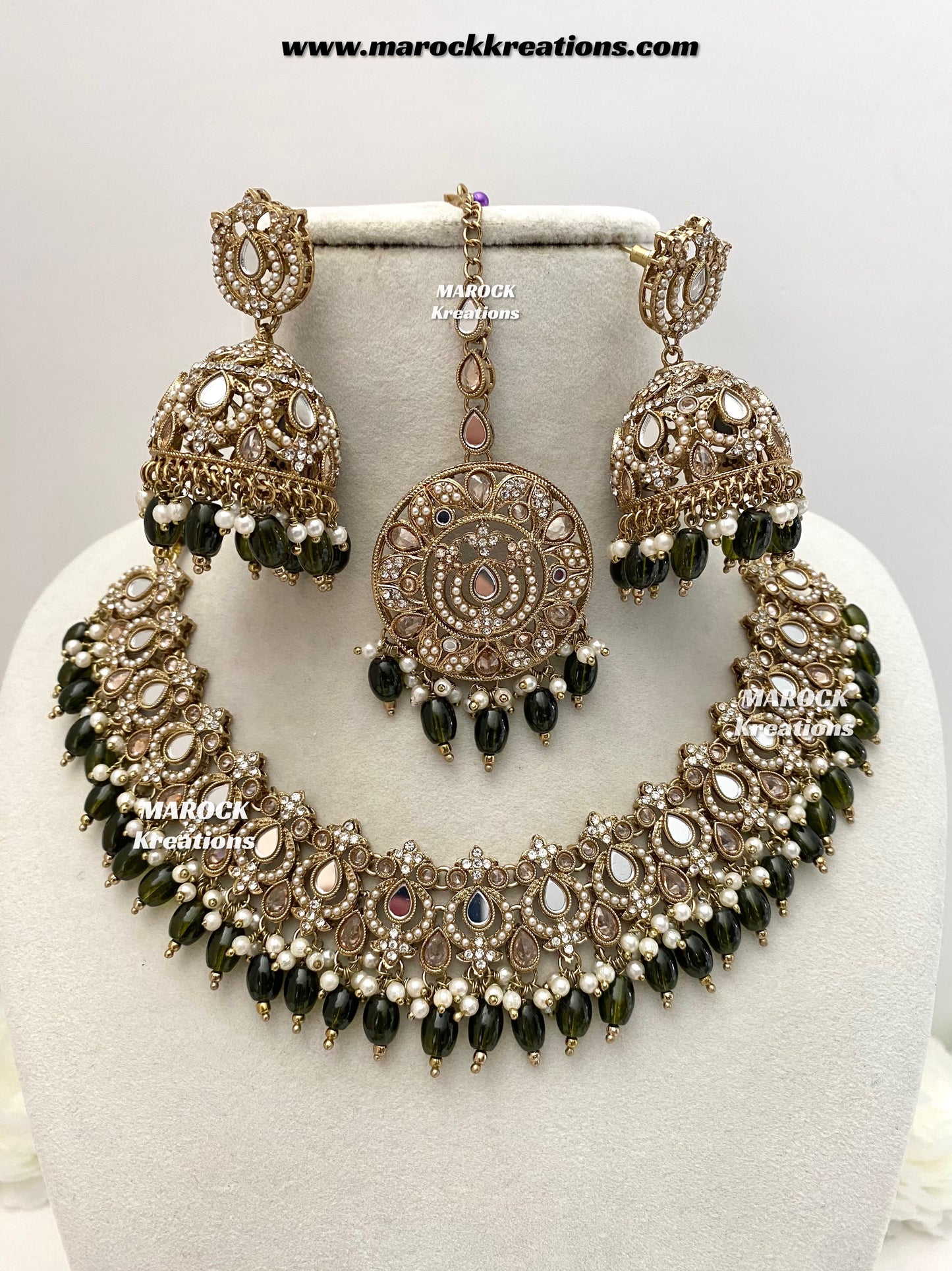Premium Quality Mirror necklace set