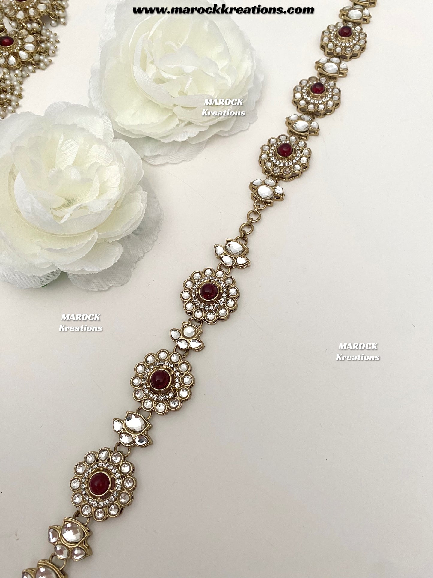Lisha Uncut Polki Statement Necklace set/Bridal set