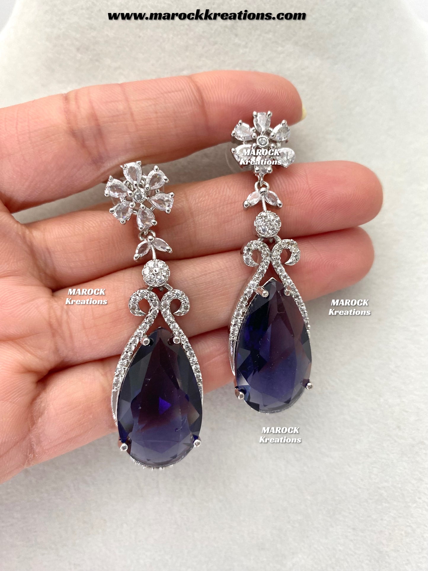 Lauren Silver American Diamond Necklace set