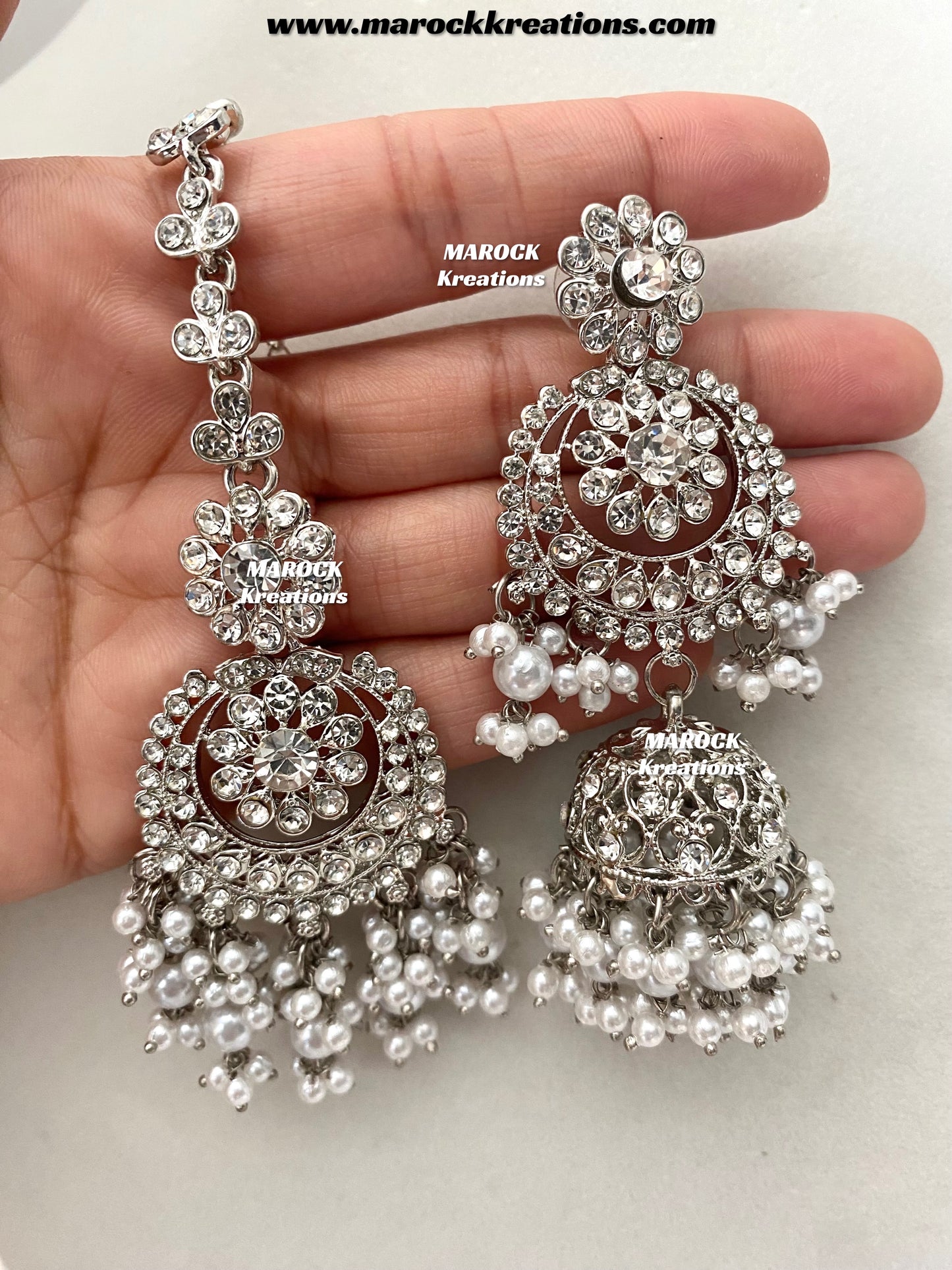 Zohra Premium Quality Pakistani Silver Bridal set/bridal jewelry