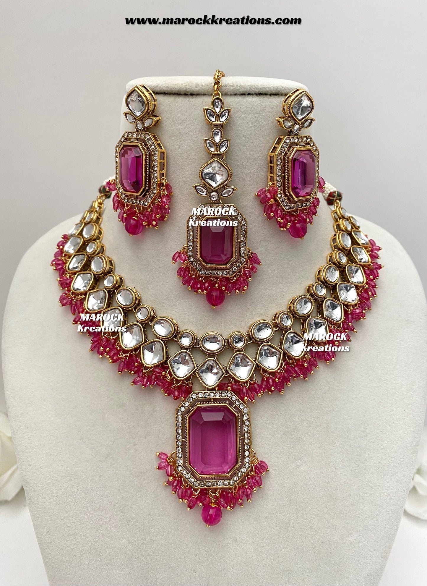 Shabnam Premium Quality Kundan Statement Necklace set