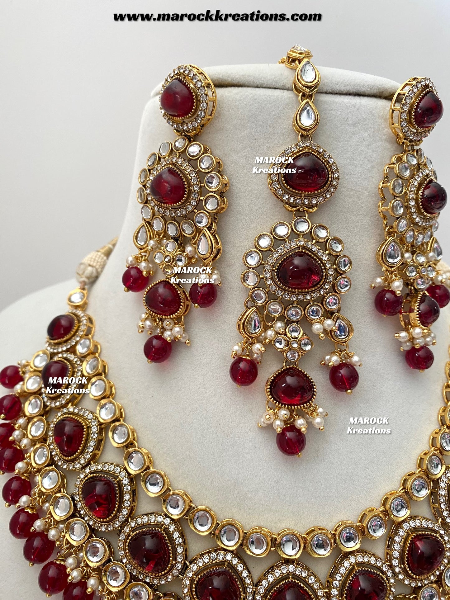 Harsha Premium Quality Kundan and Monalisa stone Statement Necklace set