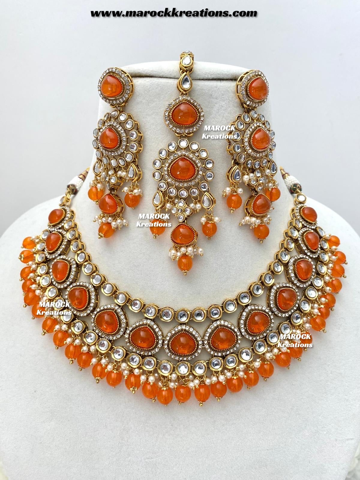 Harsha Premium Quality Kundan and Monalisa stone Statement Necklace set