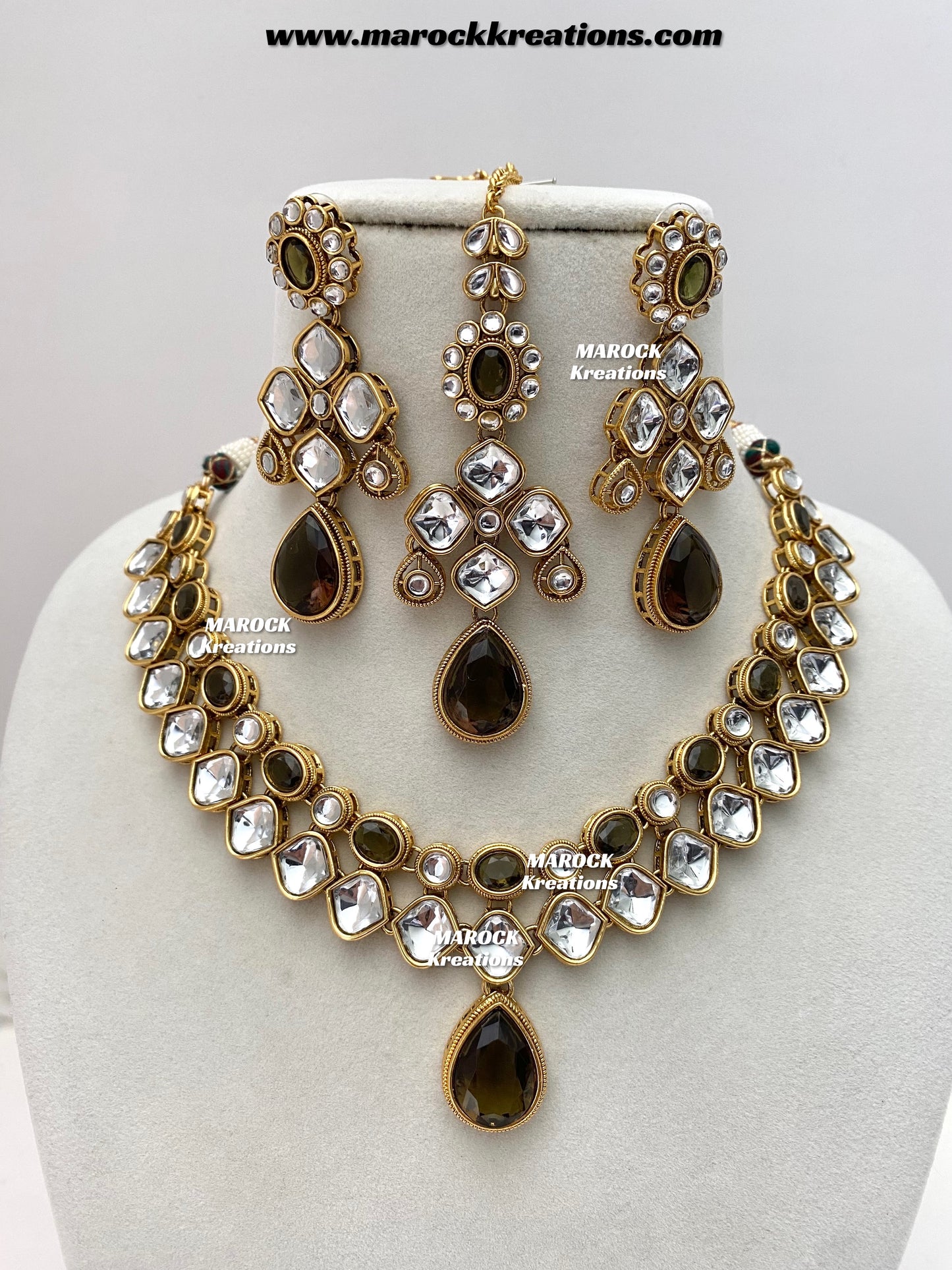 Romana Premium Quality Kundan Statement Necklace set