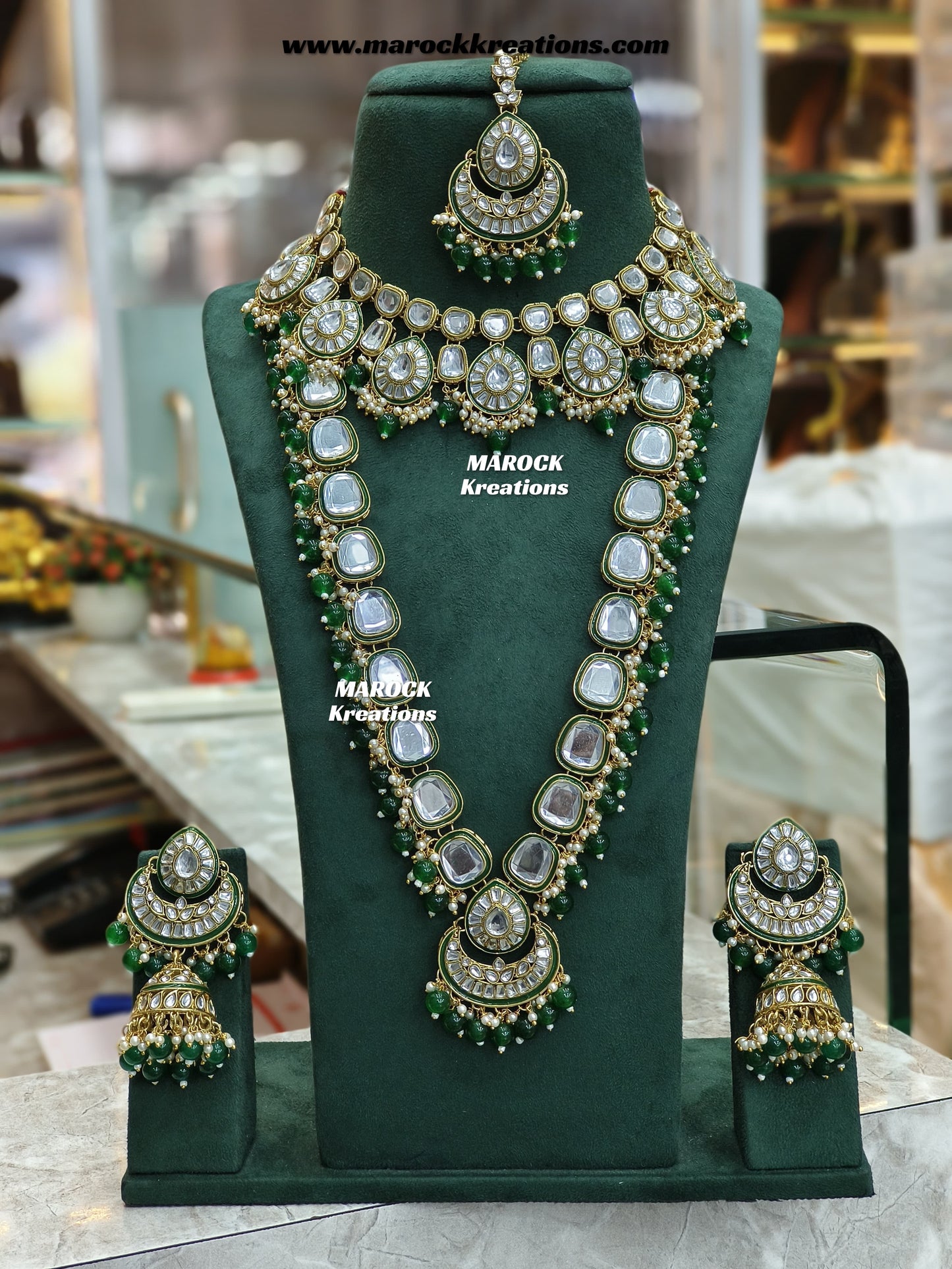 Kundan Necklace and Rani haar combo set