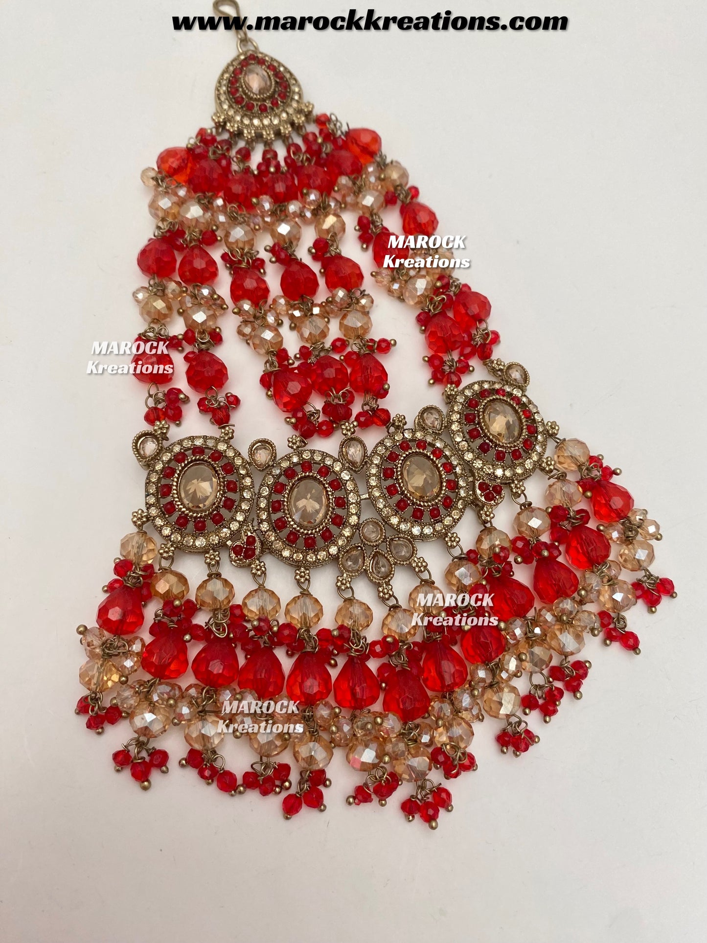 Nazmun Antique Gold Pakistani Polki choker/necklace set with Passa