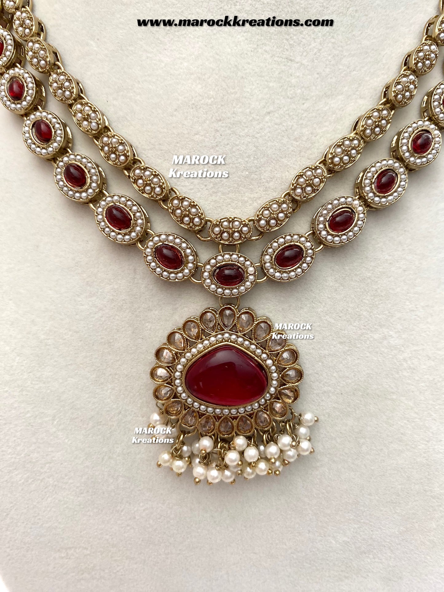 Nadira Kundan Polki double layer Necklace set