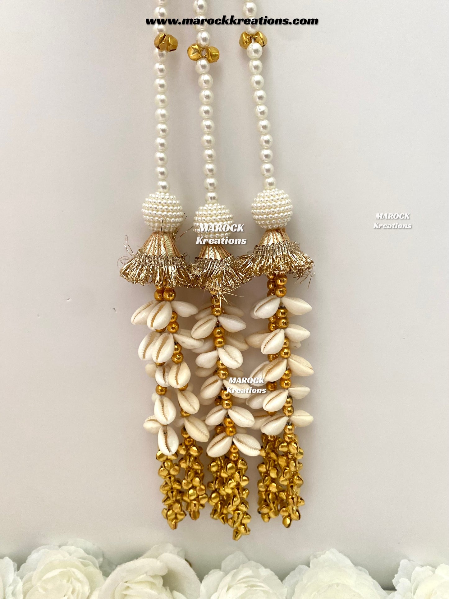 Kashmiri Paranda/Pearls, shells and Ghungroo Paranda