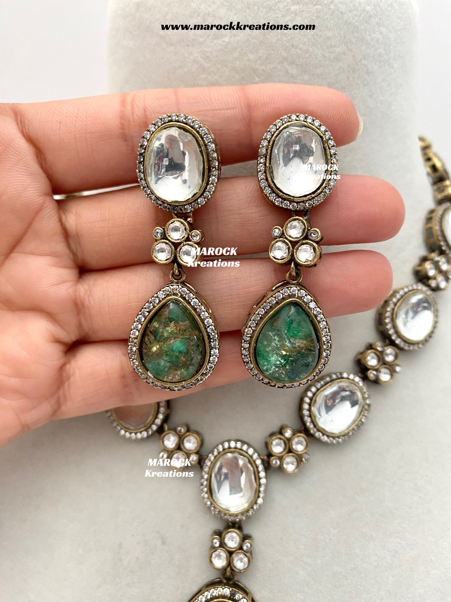 Sanjida Tyani inspired Victorian Kundan Statement Necklace set