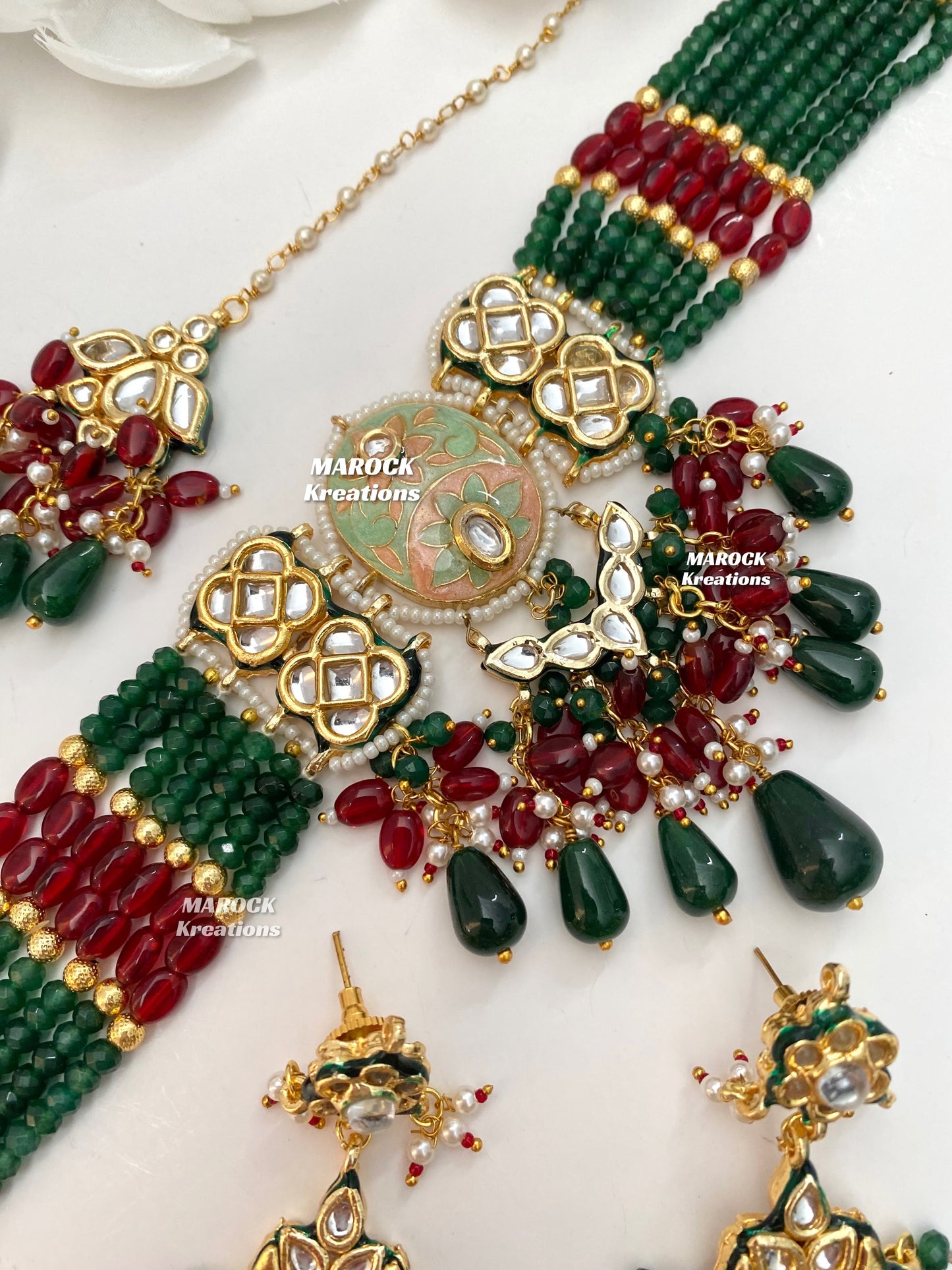 Brinda Premium Quality Kundan Meenakari Statement Choker set