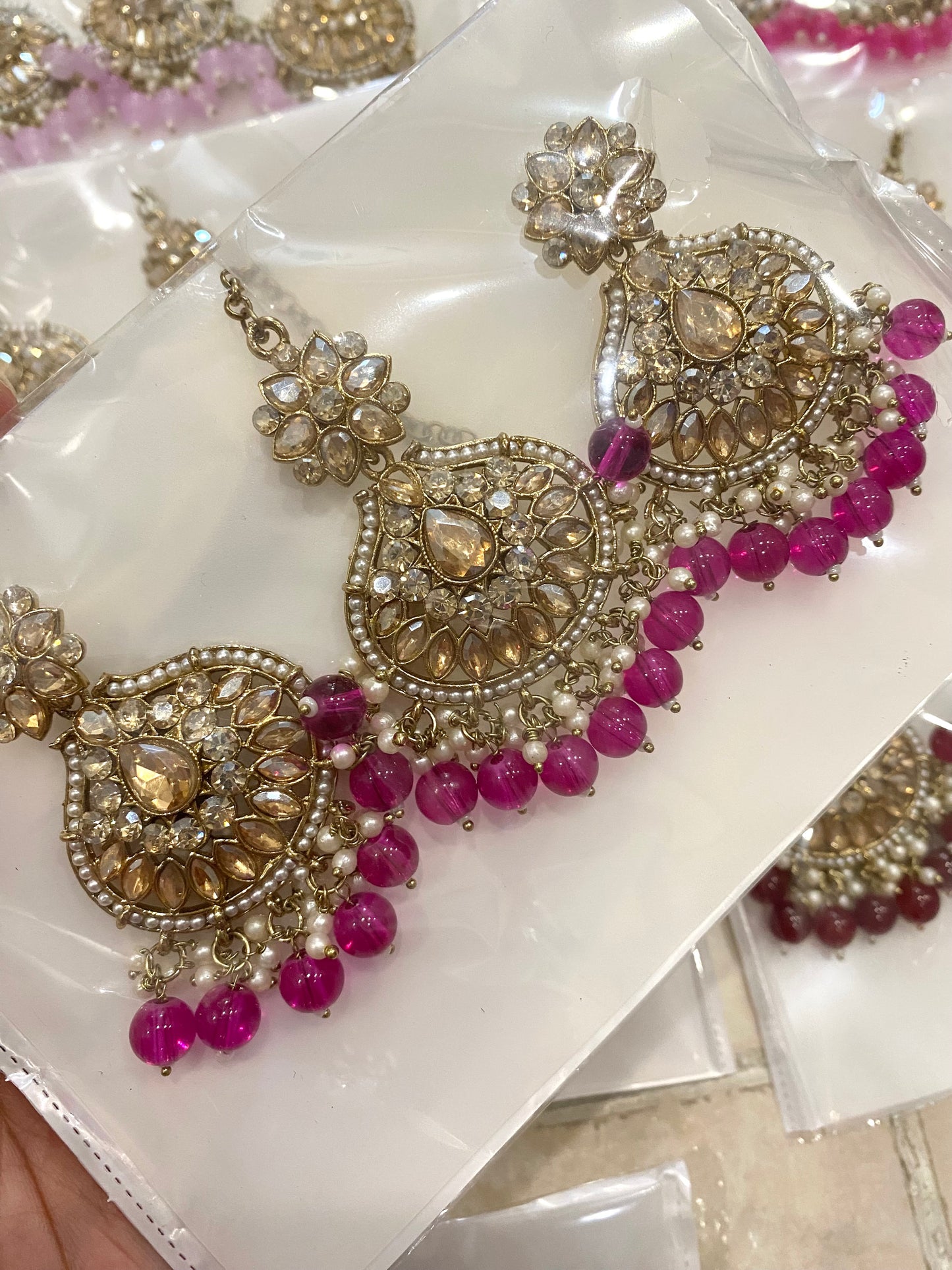 Polki Earrings and tikka set