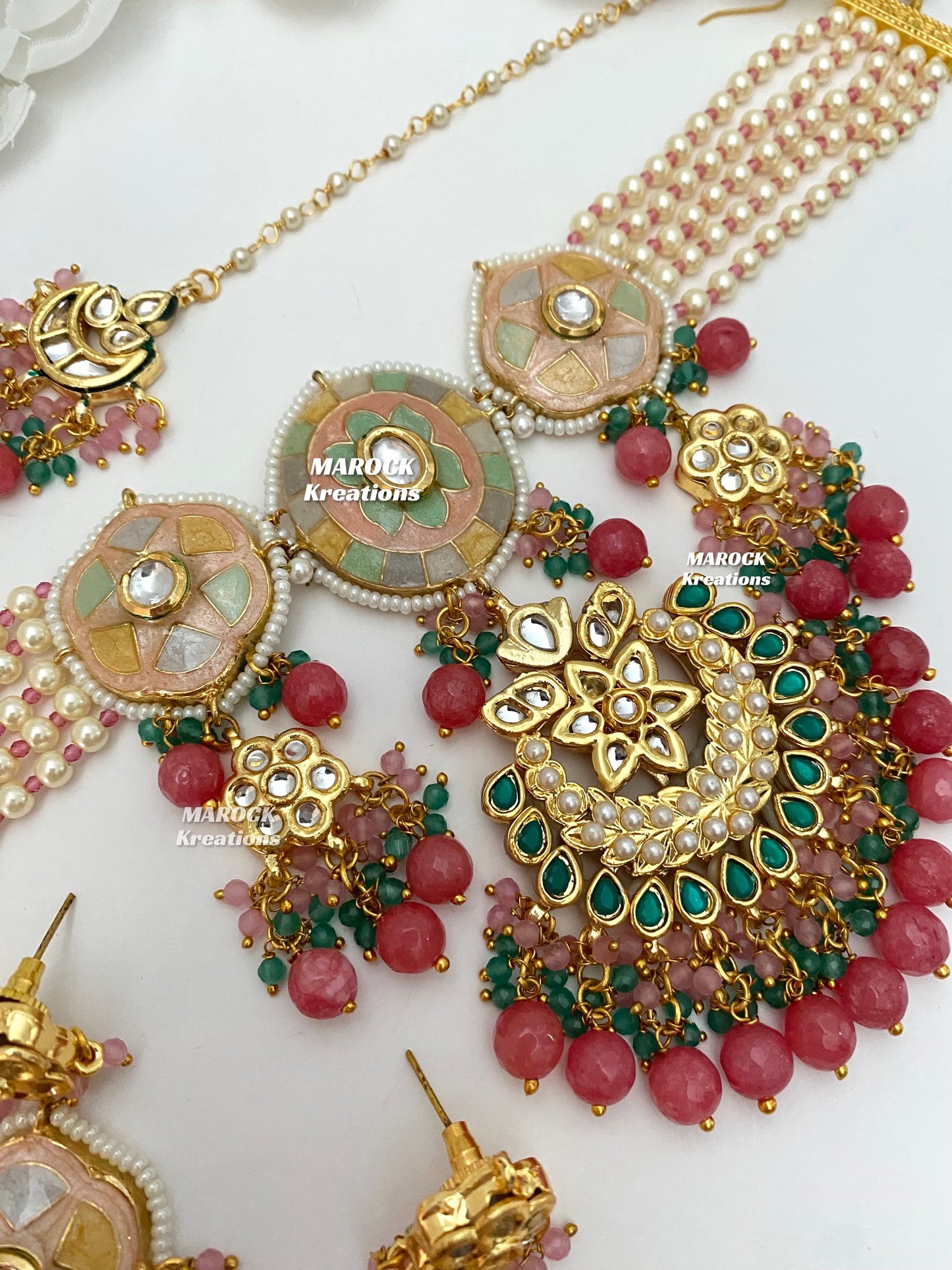 Rimsha Premium Quality Kundan Meenakari Statement Choker set