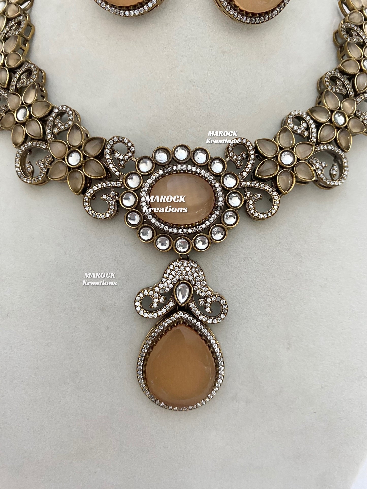 Freya Sabyasachi inspired Premium Quality Moissanite Kundan Necklace set