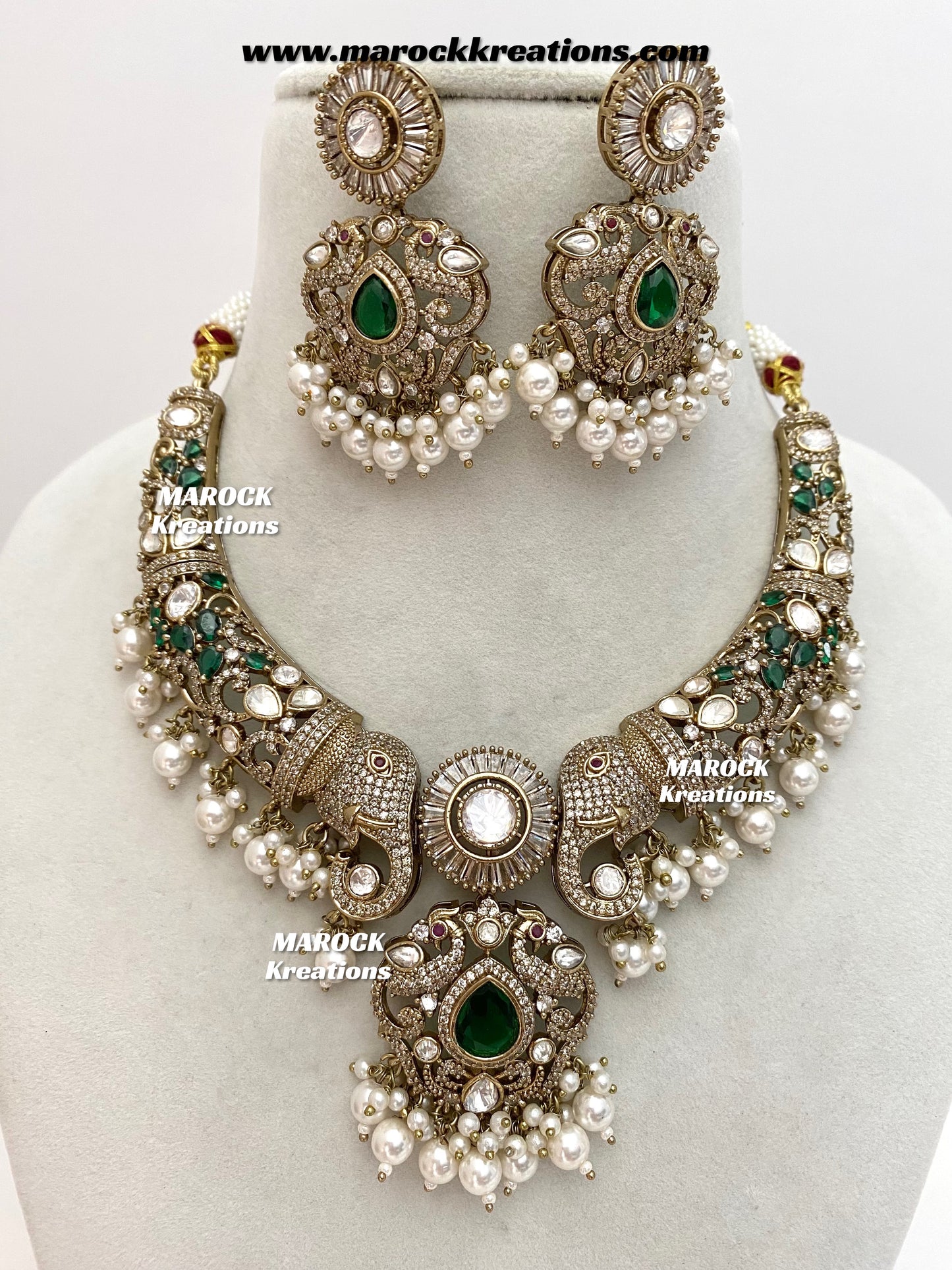 Ruksana Sabyasachi inspired Premium Quality Moissanite Kundan Statement necklace set
