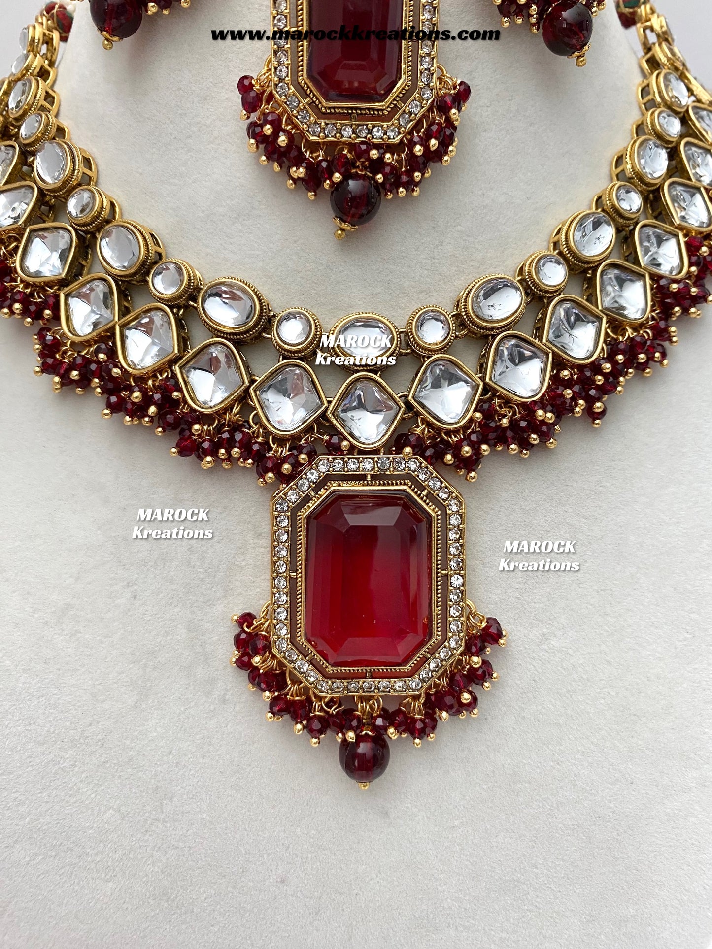 Shabnam Premium Quality Kundan Statement Necklace set
