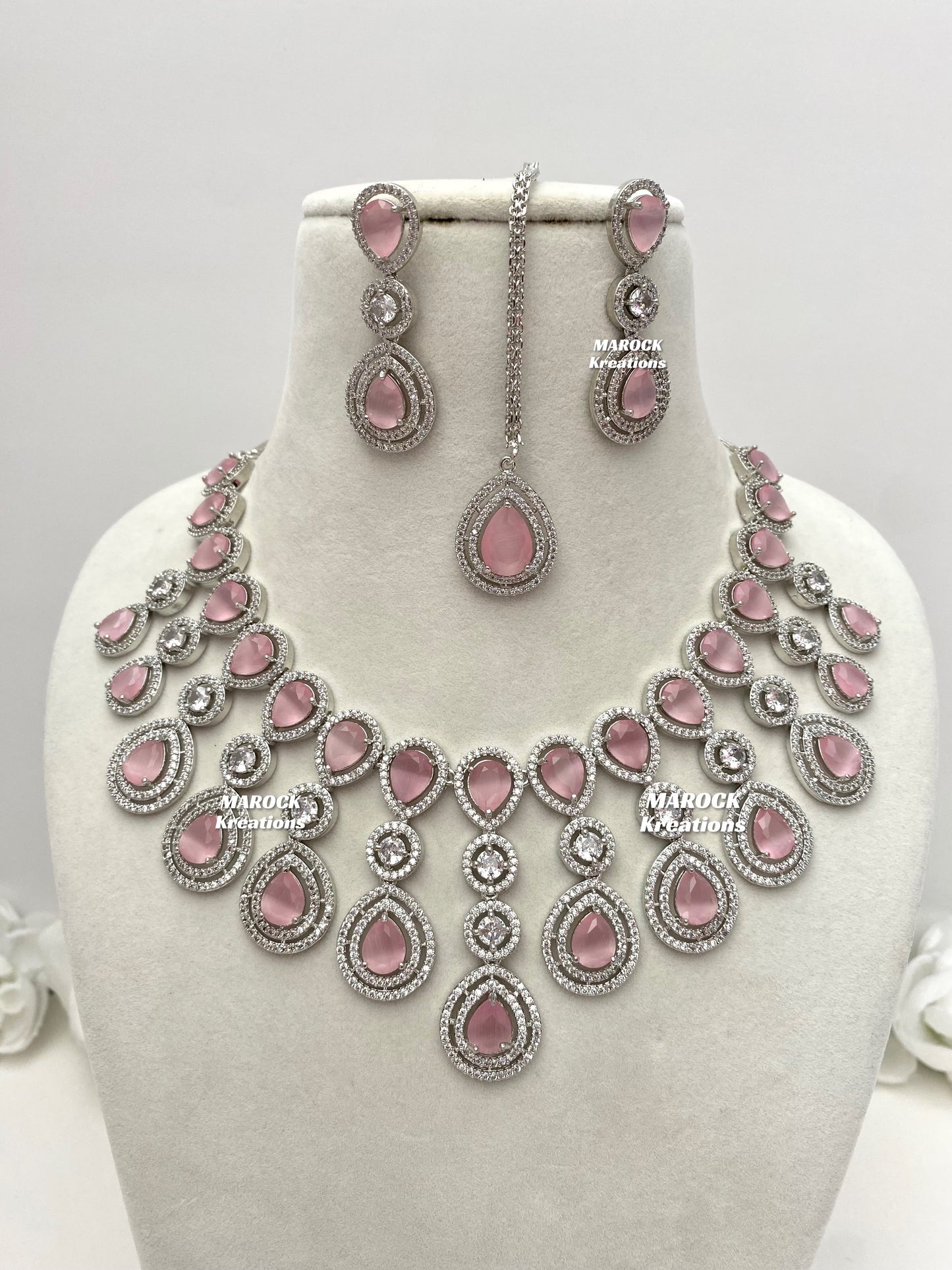 Soha American Diamond Necklace set
