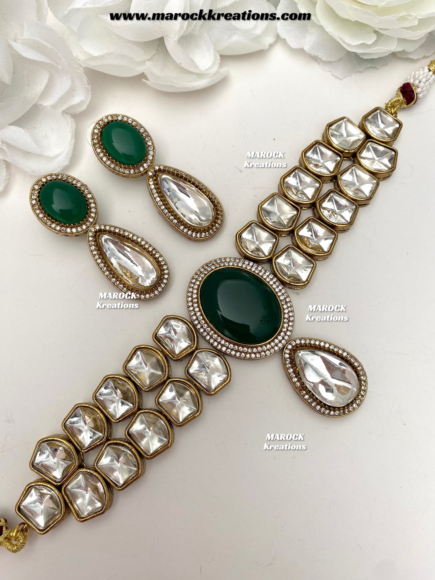 Luxna Premium Quality Kundan Statement Choker set
