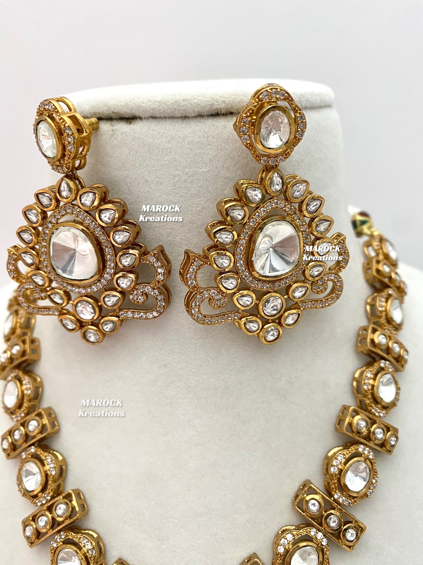 Rudra Premium Quality Moissanite Kundan Necklace set
